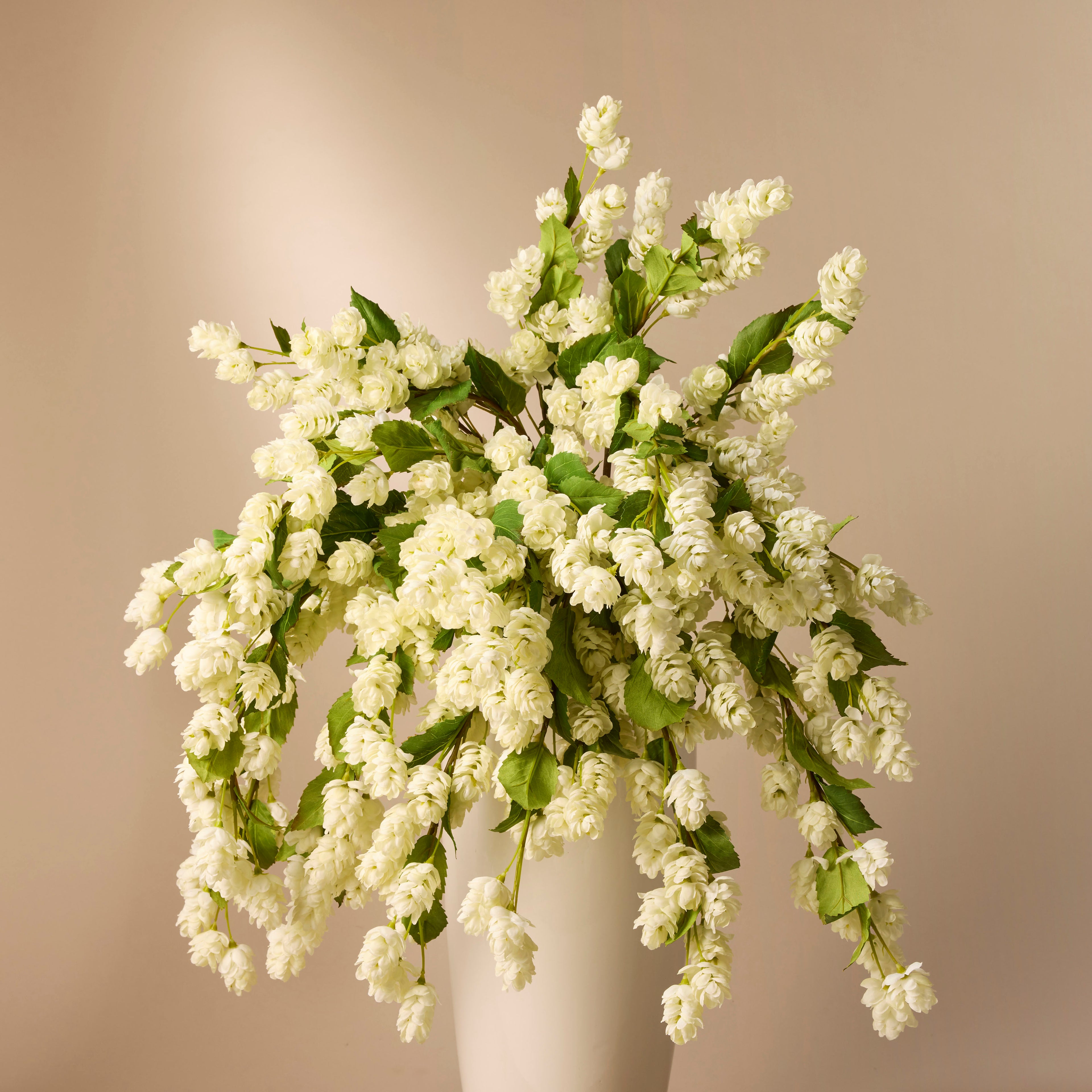 Faux Hops Flower Stem | White - 97cm