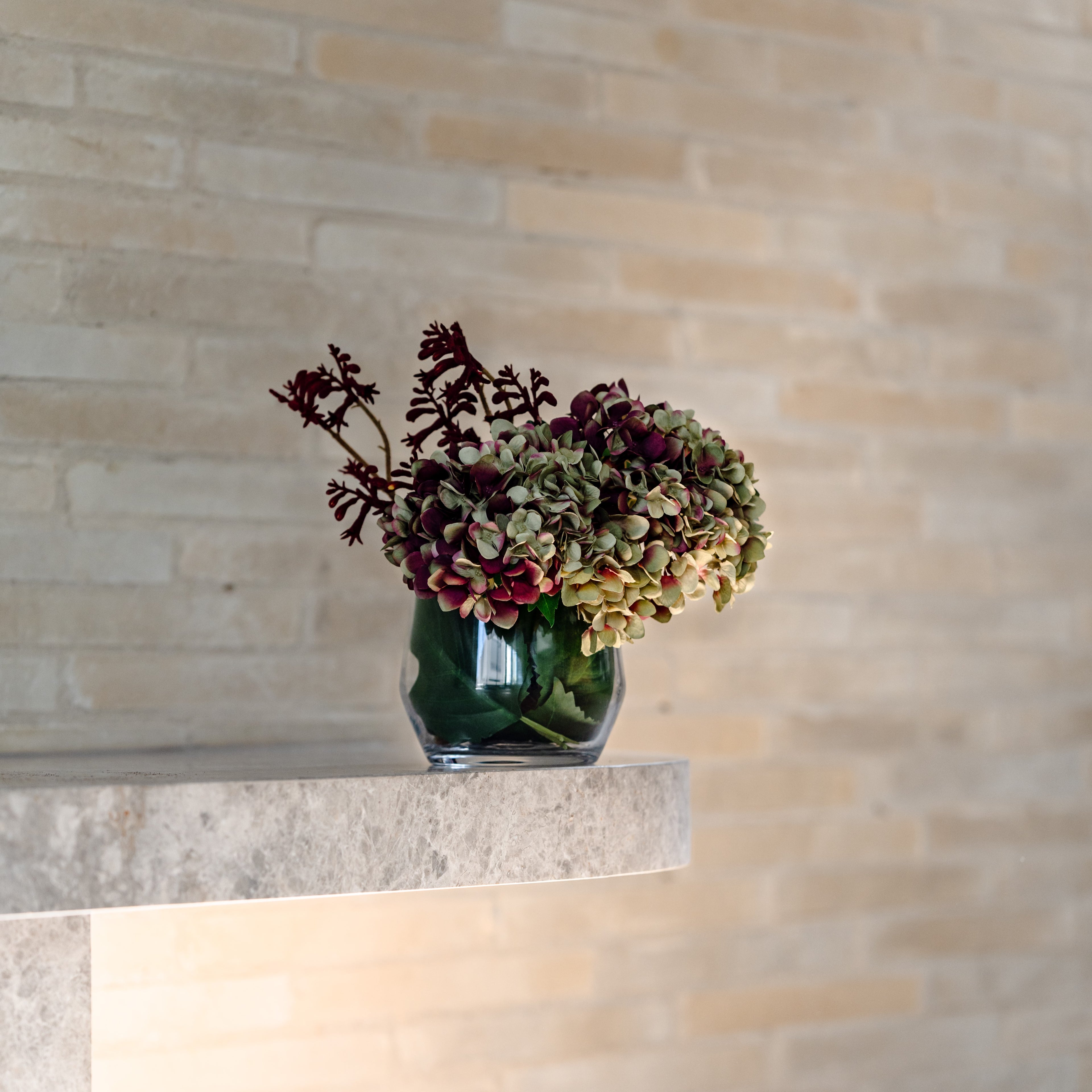 Faux Grand Hydrangea Stem | Burgundy - 68cm