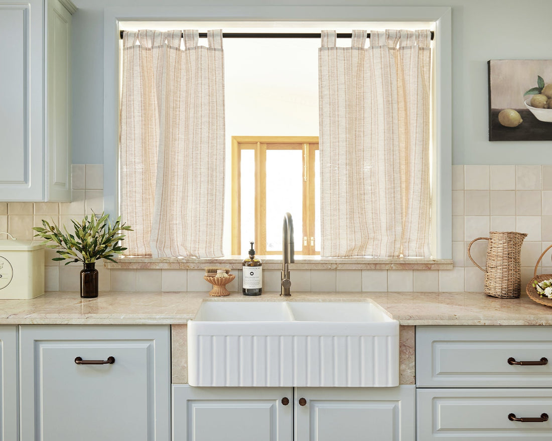 Kitchen with a sink, window, and decorative elements