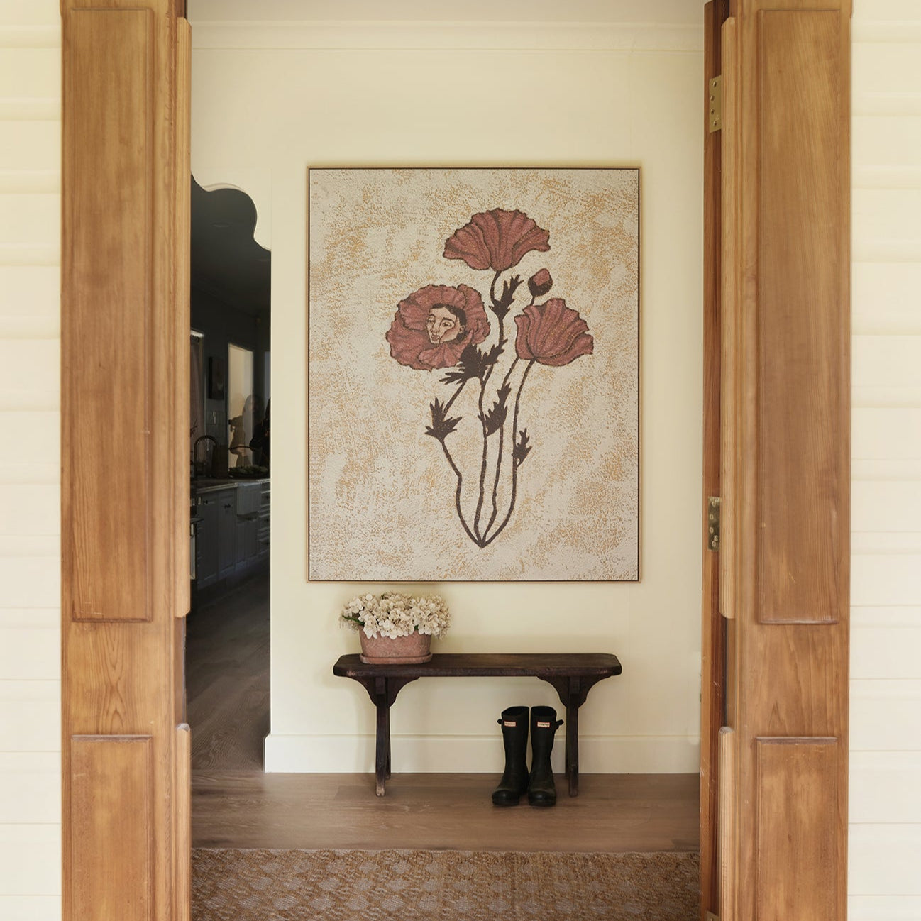 Faux Grand Hydrangea Stem | Cream - 68cm