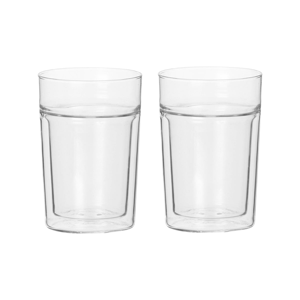 Leaf & Bean 2pcs Set Double Wall & Single Lip Glass Cup Clear