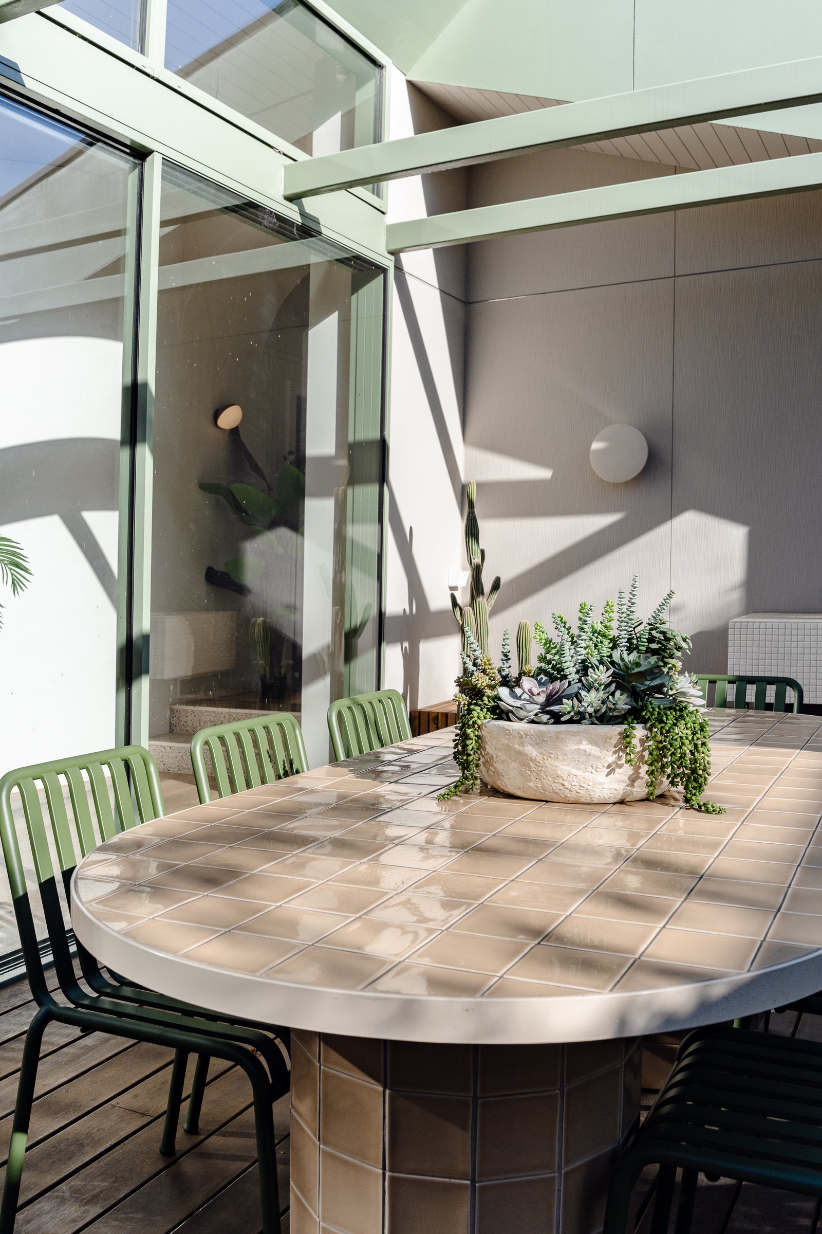 Faux Succulent Garden - Textured Cement Pot | 30cm