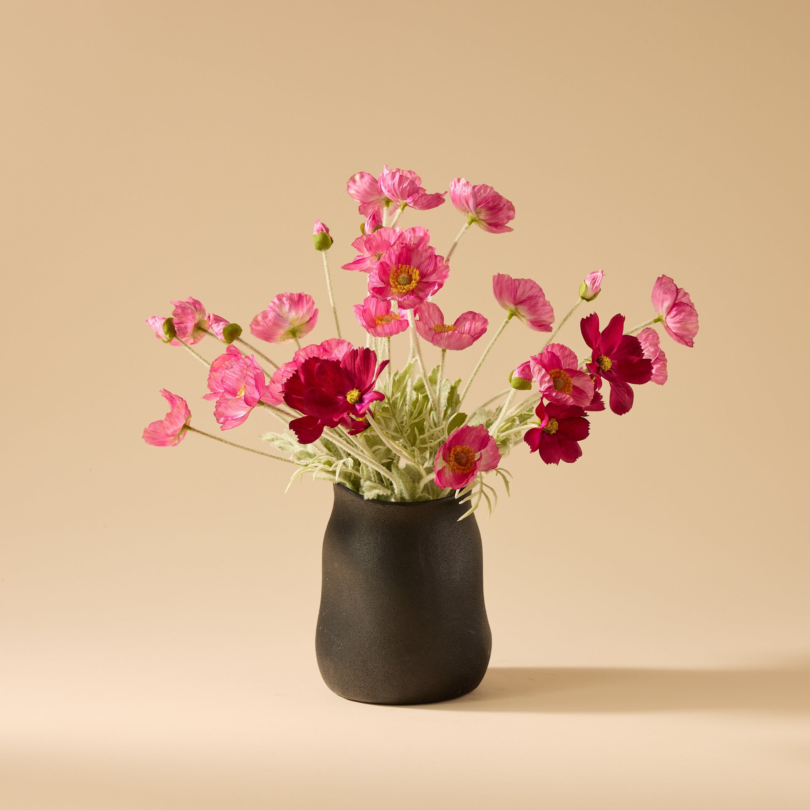Faux Cosmos Flower Spray | Burgundy - 62cm