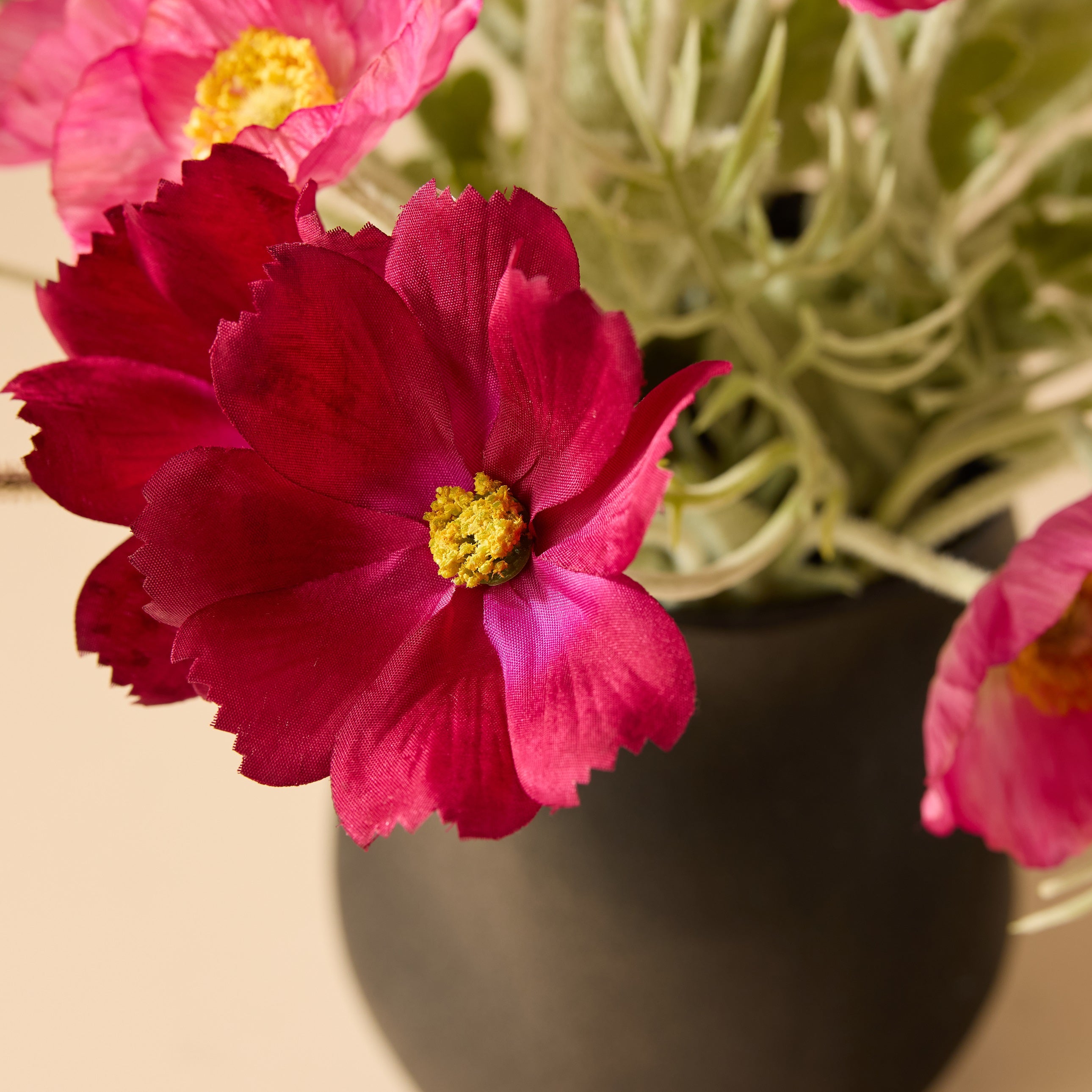 Faux Cosmos Flower Spray | Burgundy - 62cm