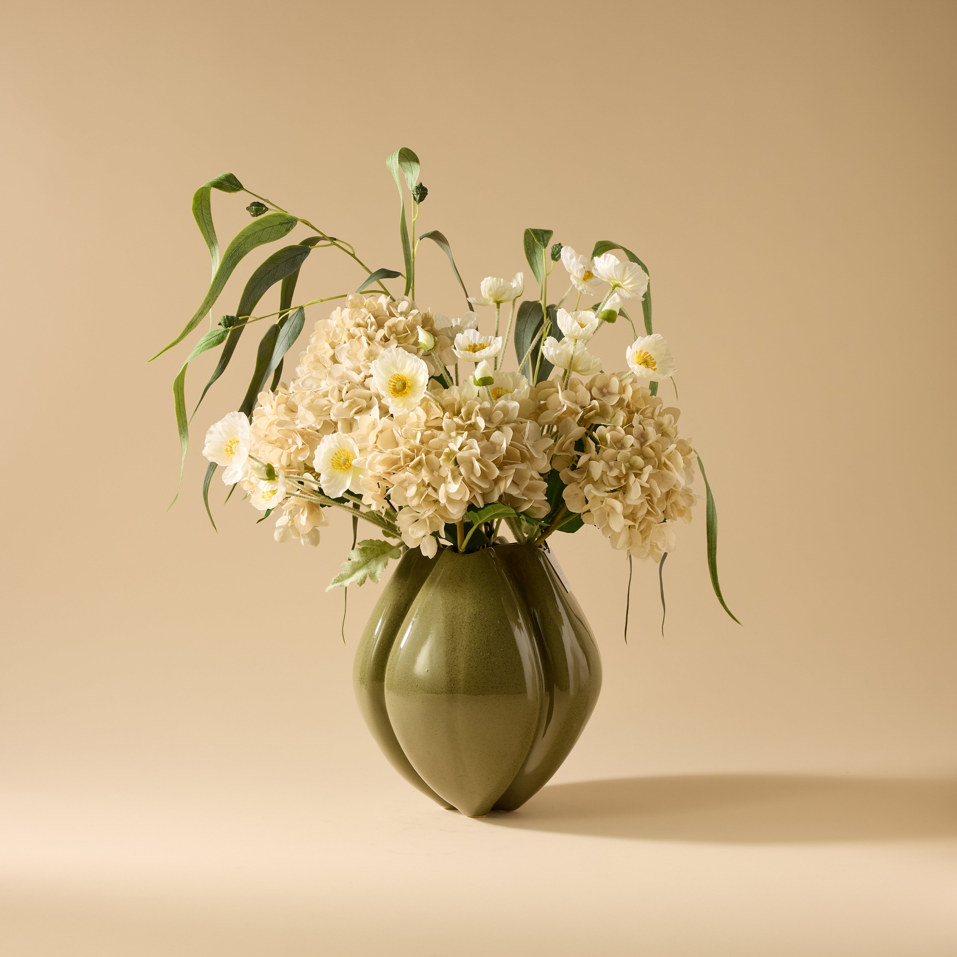 Faux Poppy Spray | Cream - 60cm