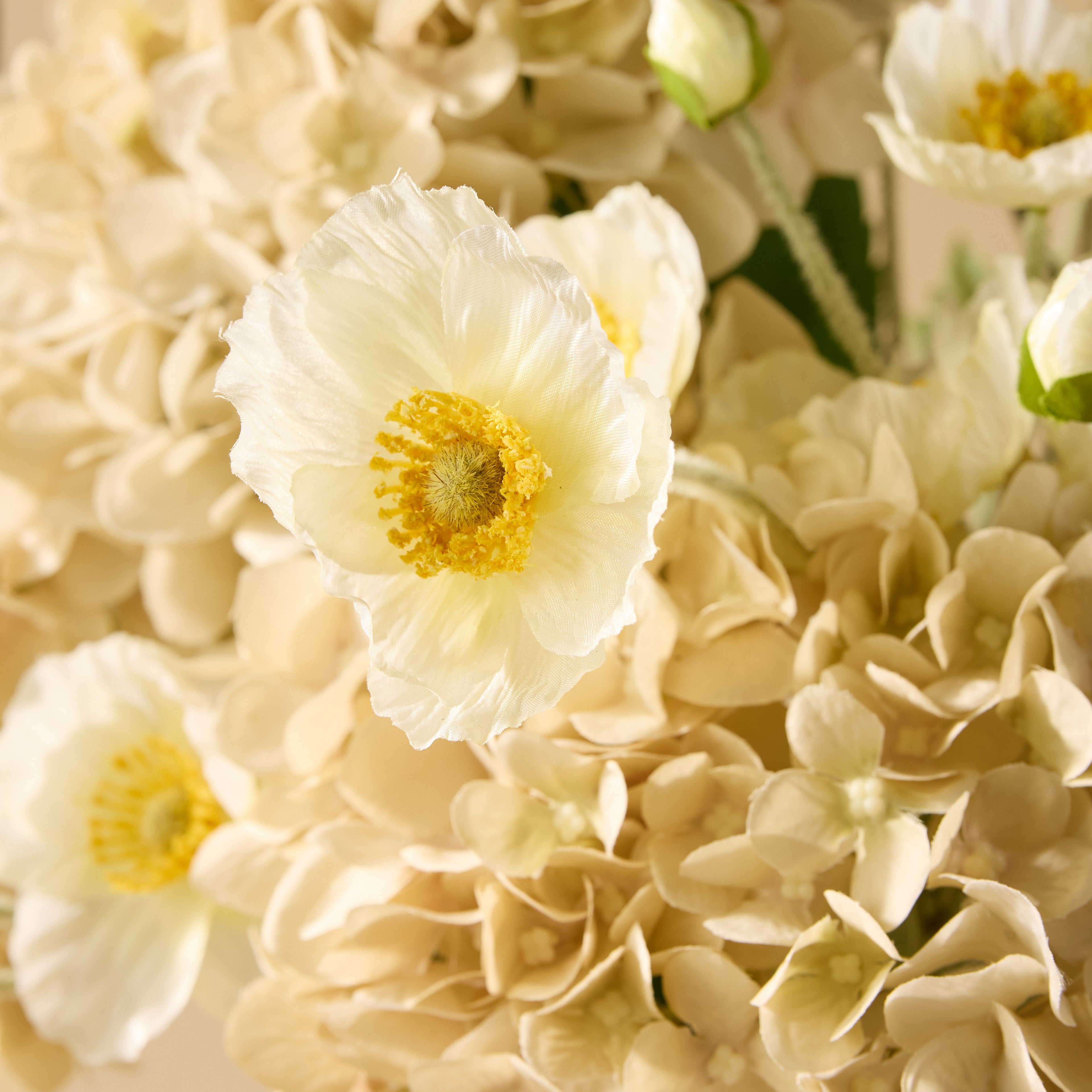 Faux Poppy Spray | Cream - 60cm