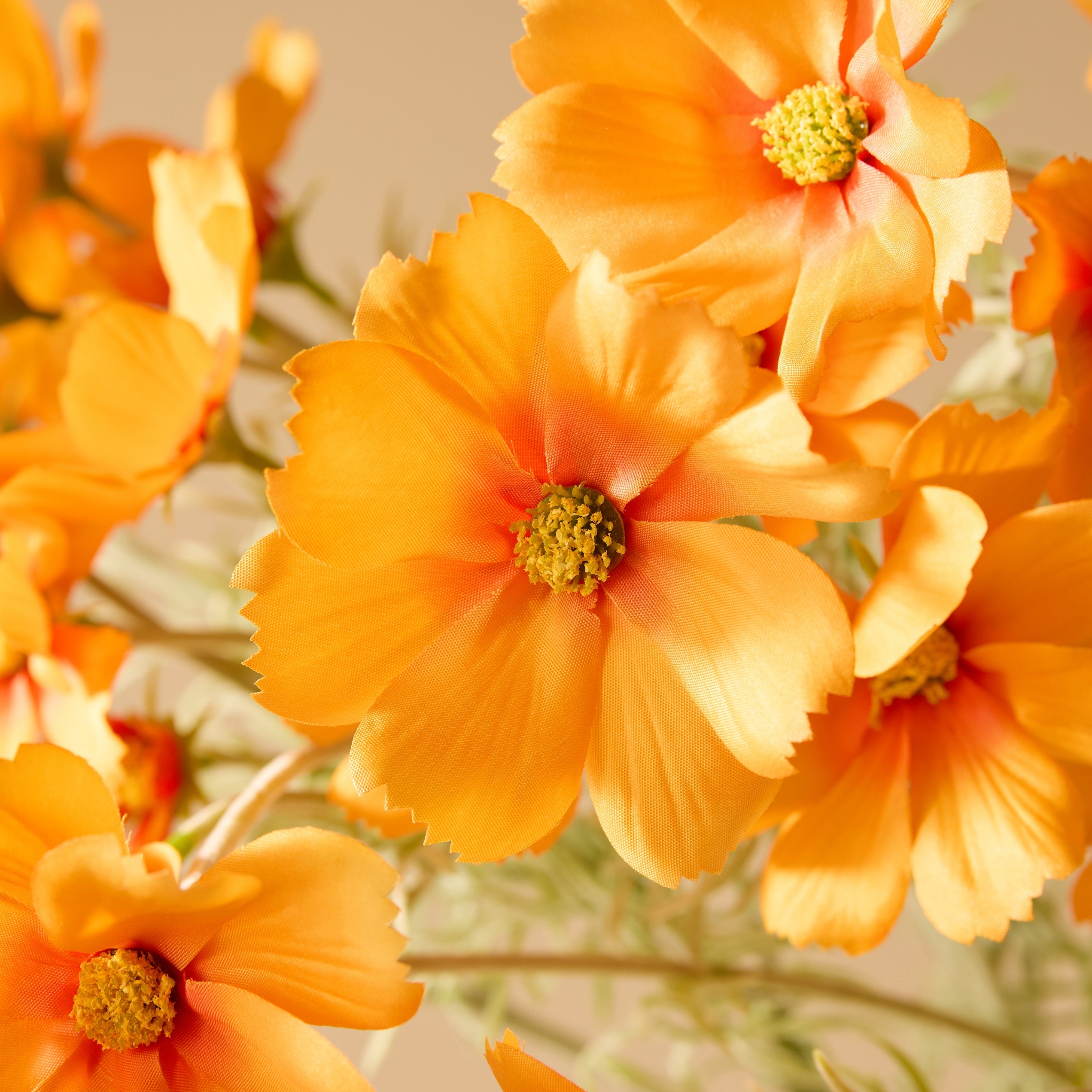Faux Cosmos Flower Spray | Orange - 62cm