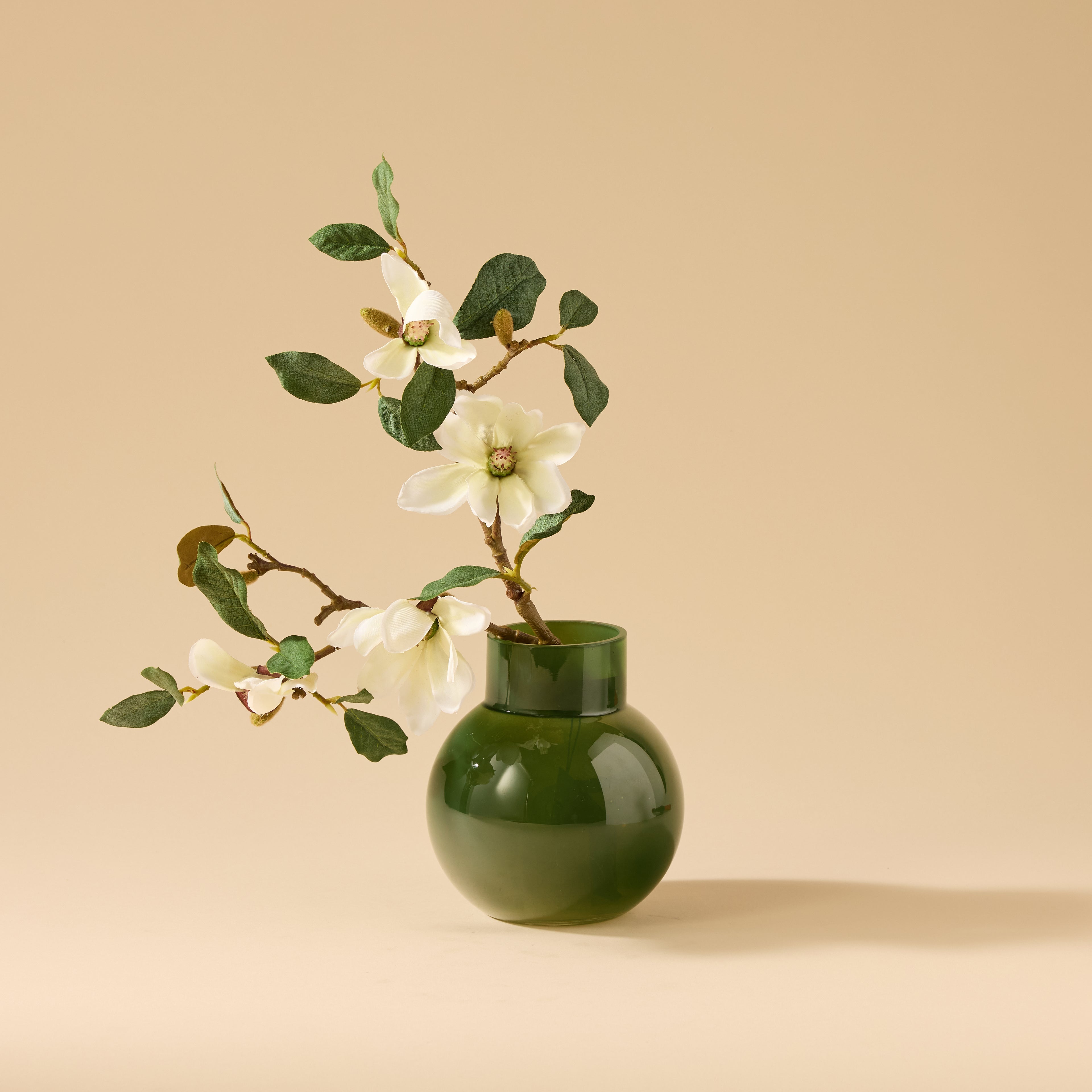 Faux Mini Magnolia Stem | White - 46cm