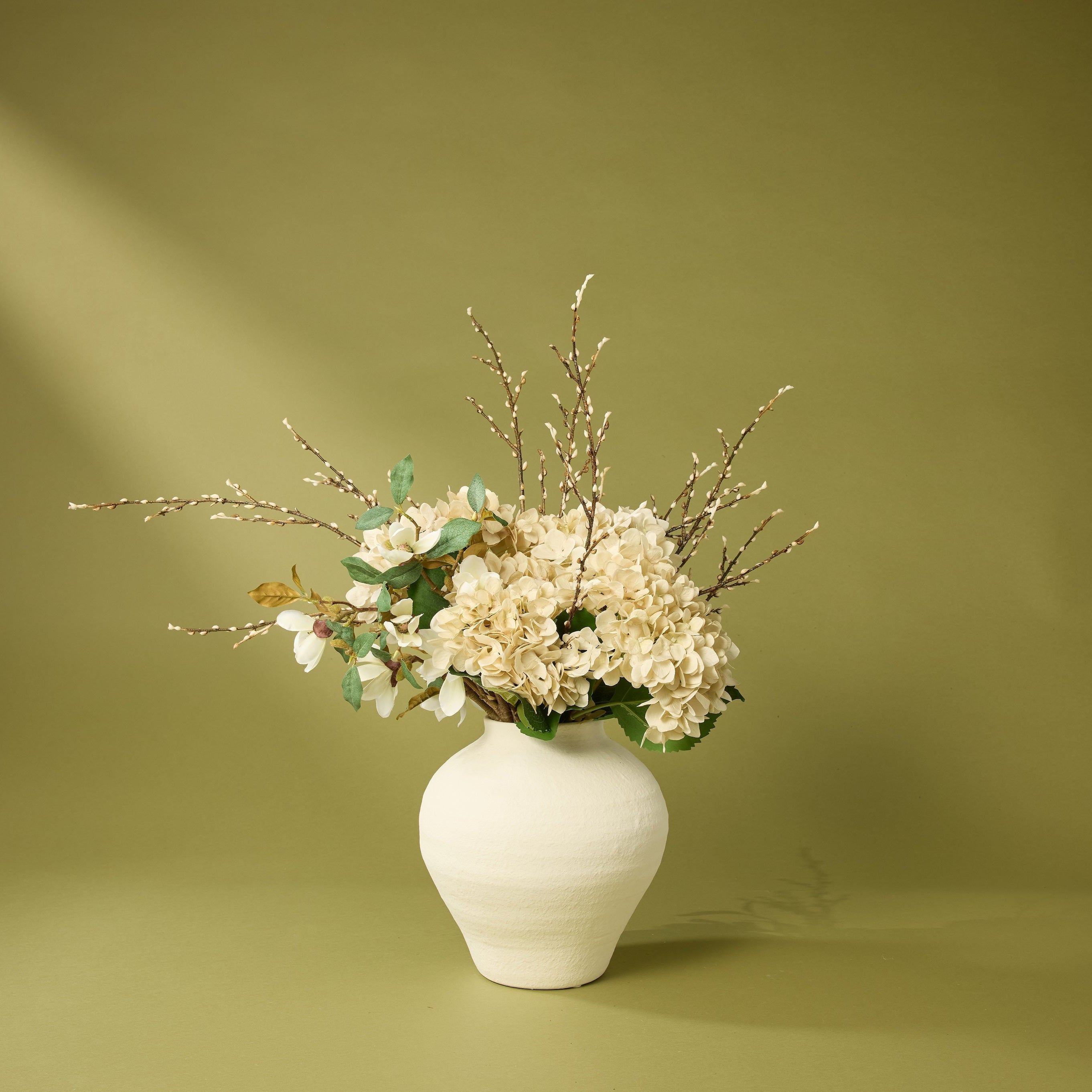 Faux Mini Magnolia Stem | White - 46cm