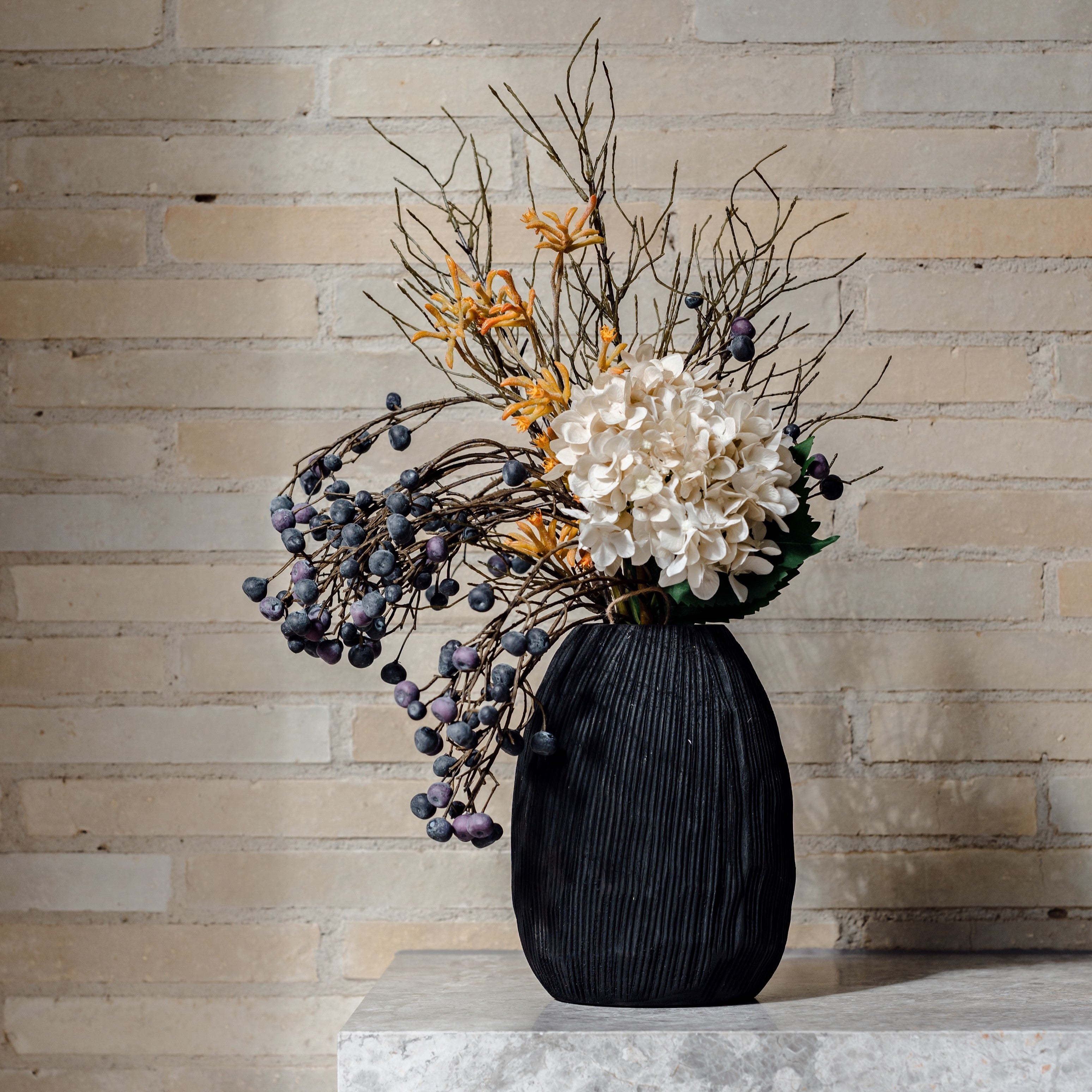Faux Wild Berry Spray | Dansk Textured Vase Stem Set