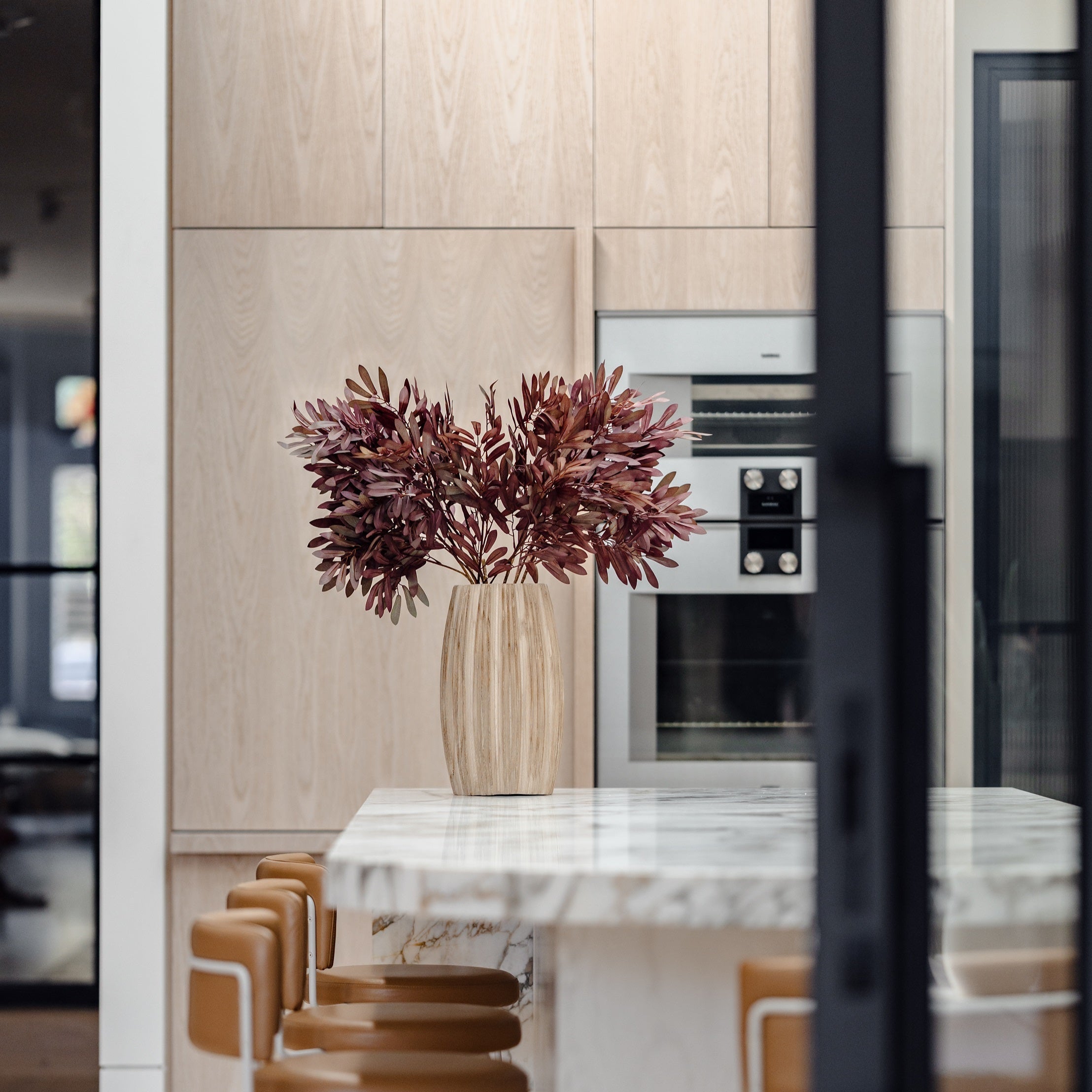 Faux Mini Leaf Spray | Burgundy - 78cm