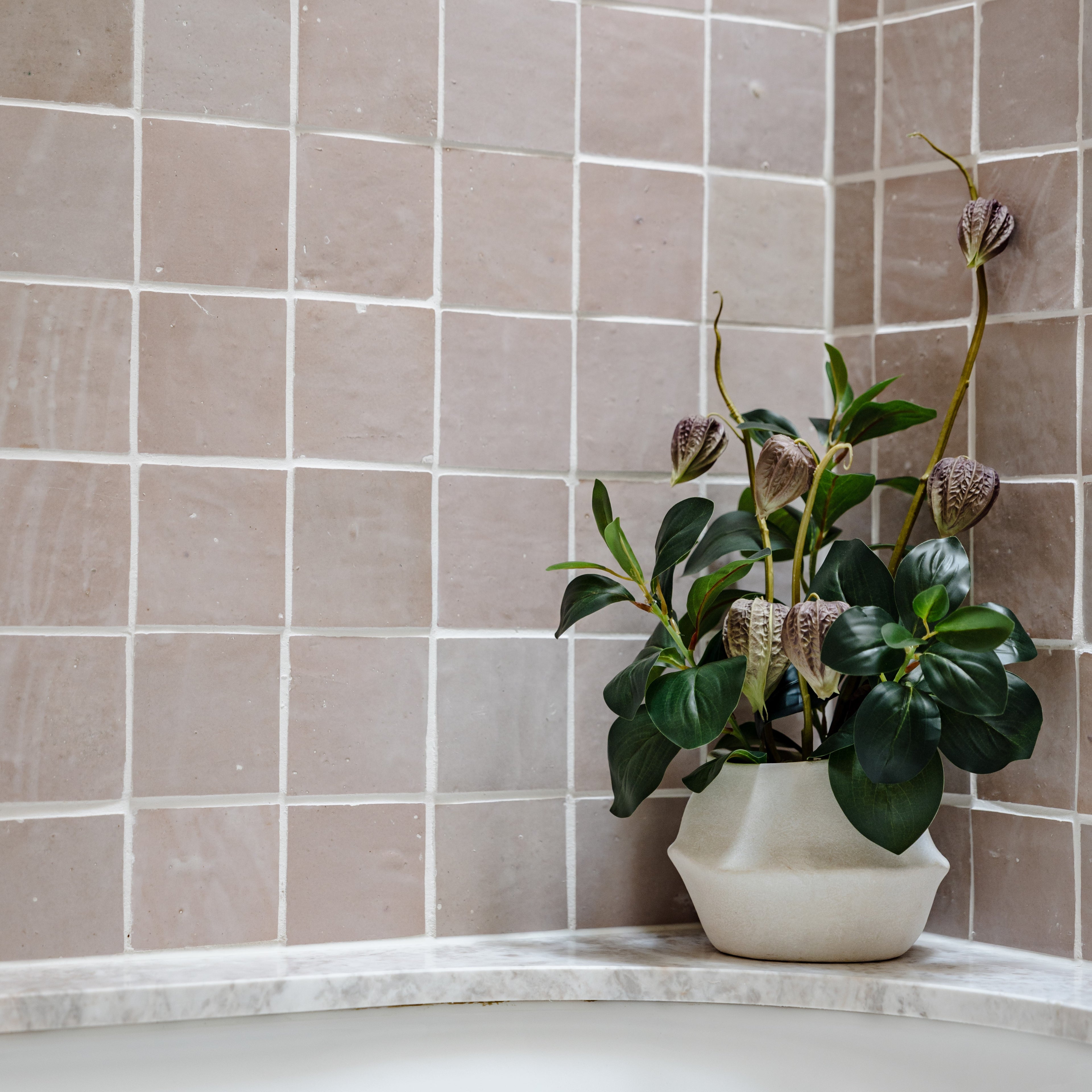 Faux Chinese Lantern Lush Leaf - Maliah Pot Wide | Green - 55cm