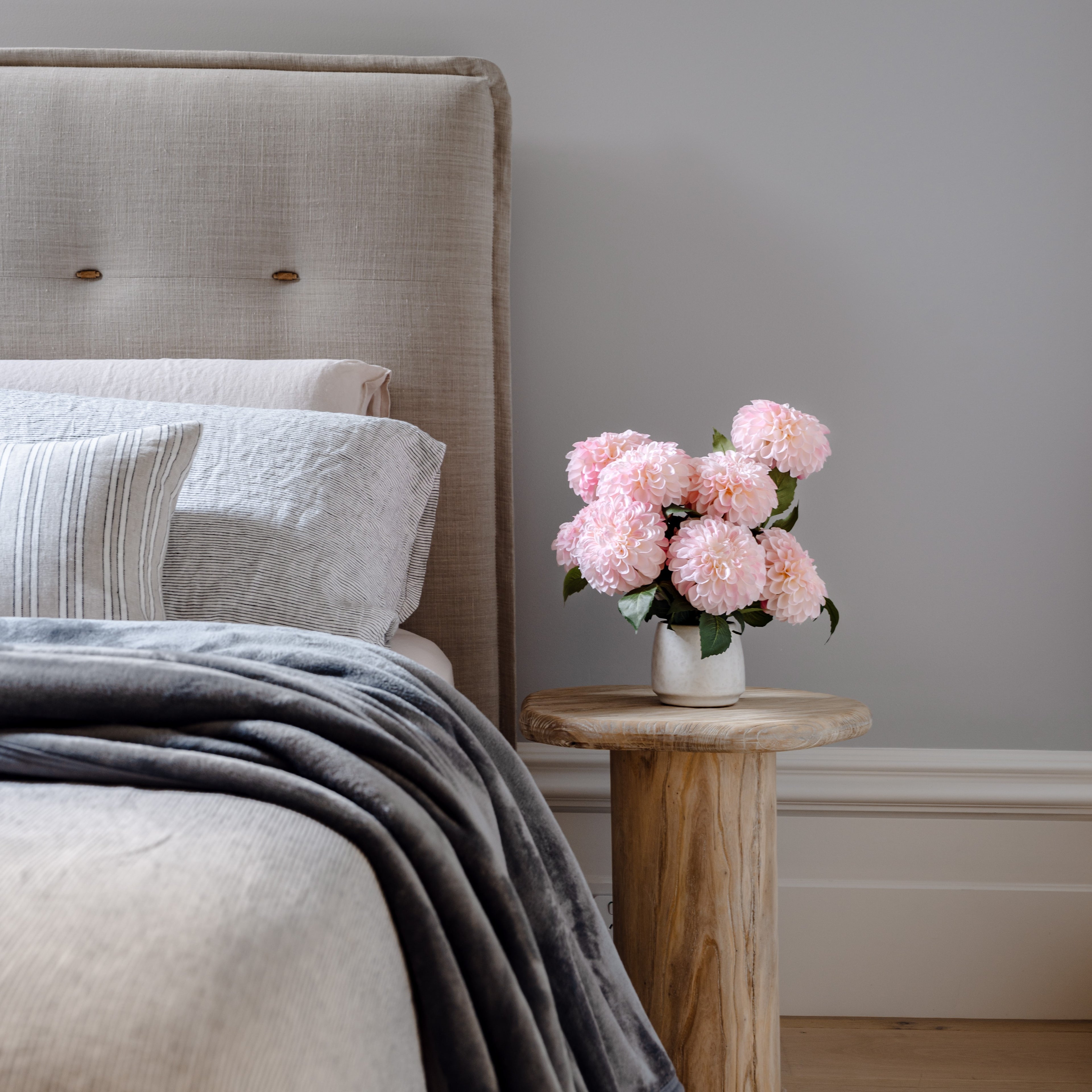 Faux Chrysanthemum Arrangement - Gianna Pot | Light Pink - 37cm