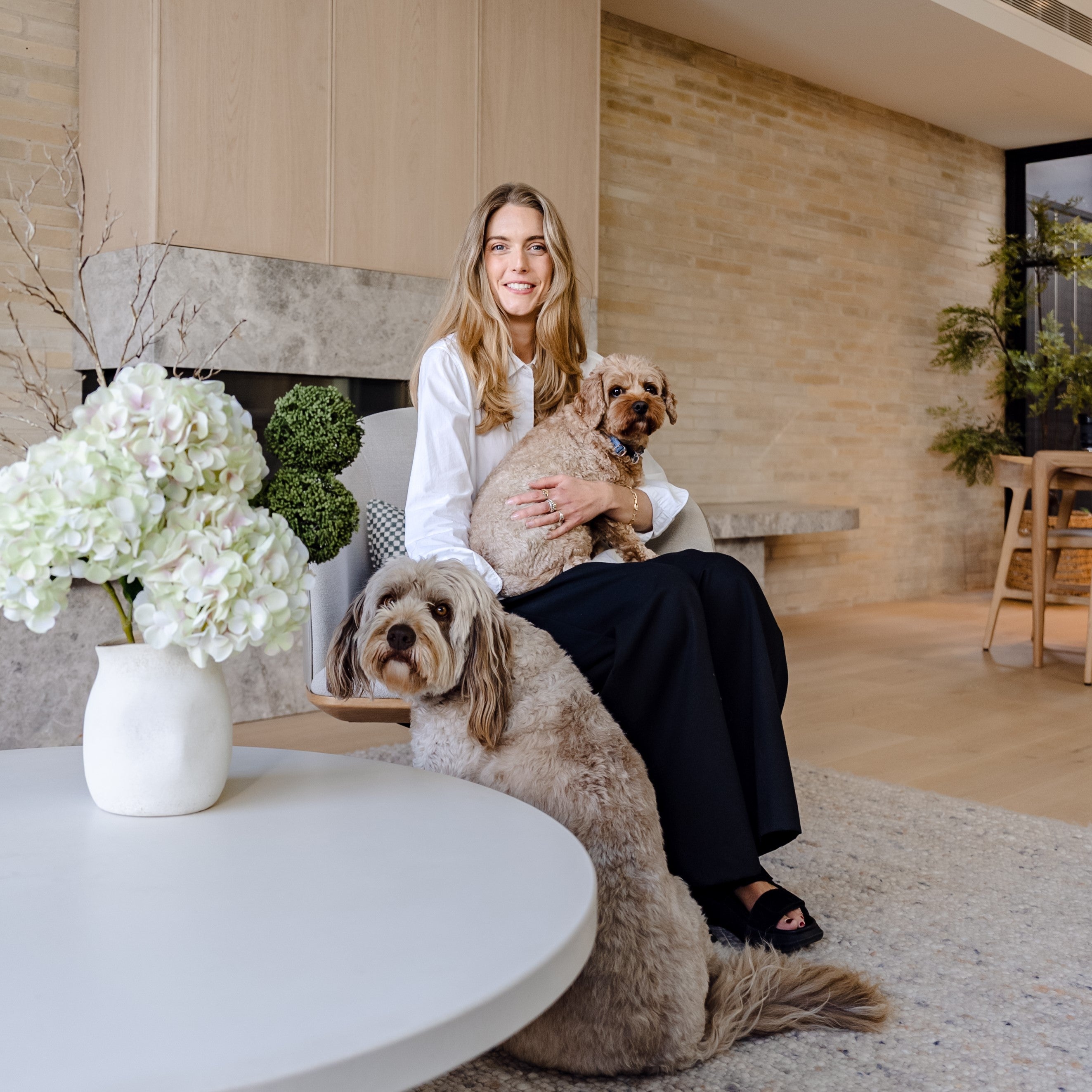 Faux Hydrangea Allium Arrangement - Maliah Pot | Green - 76cm