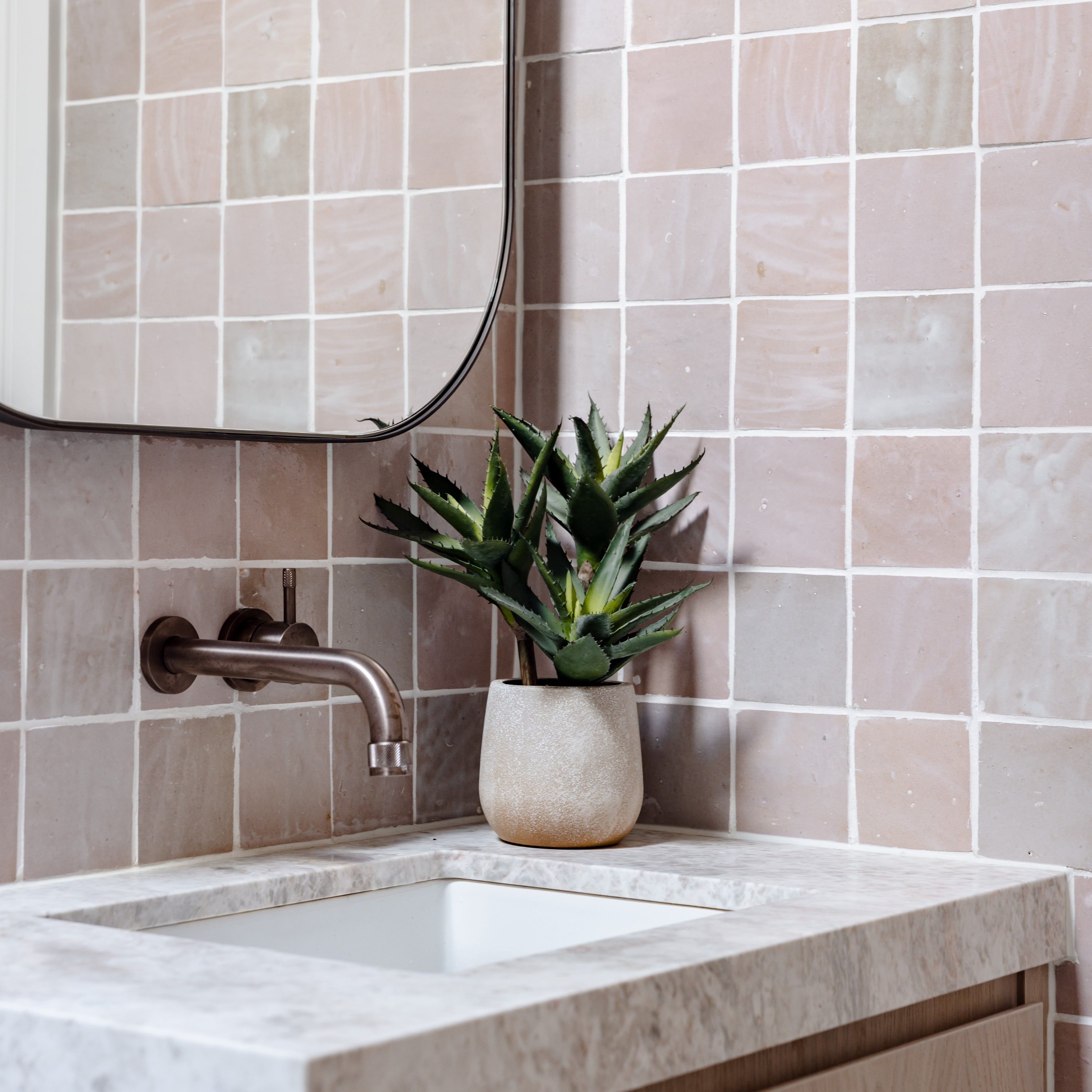 Faux Aloe Plant With 3 Heads - Cream Pot | 33cm