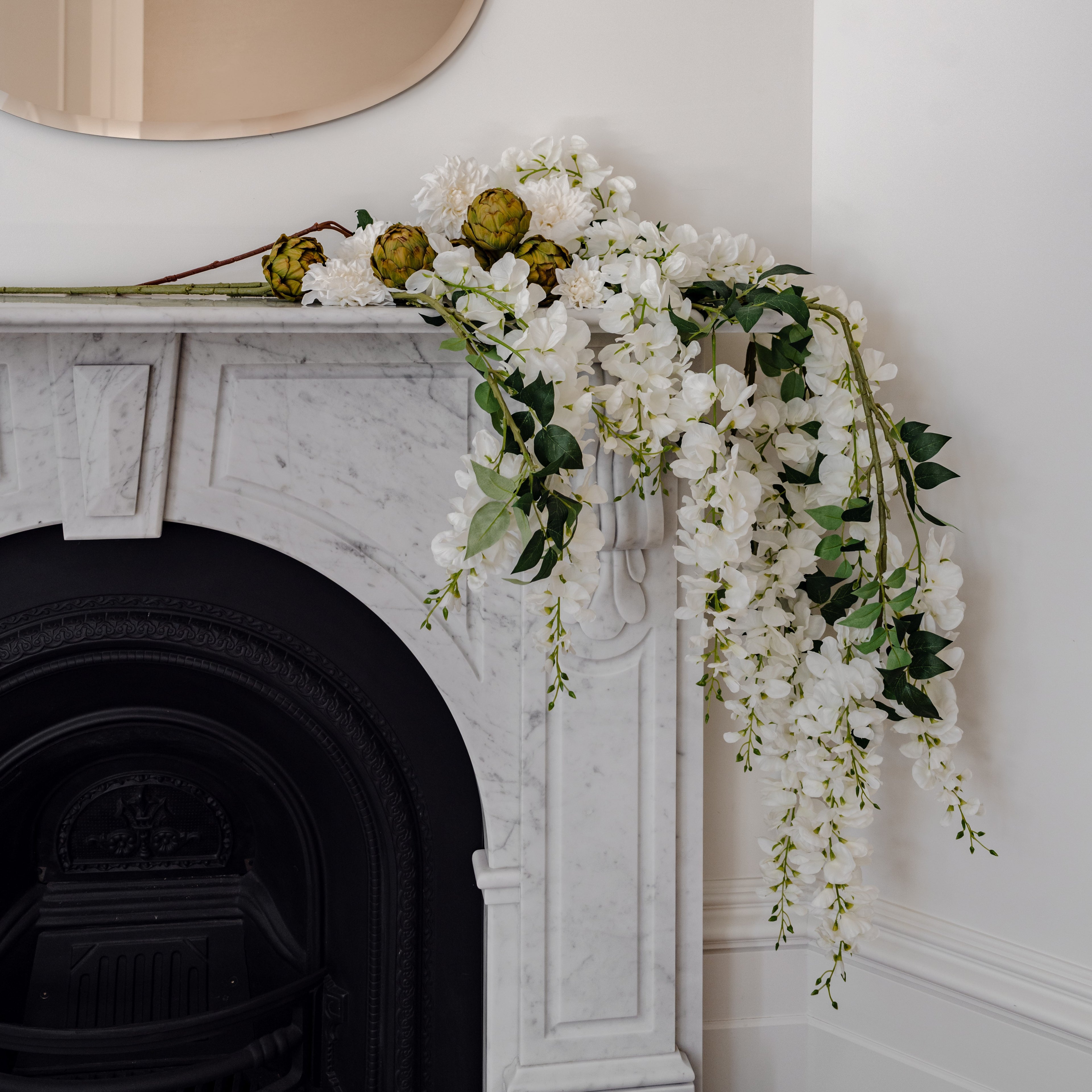 Faux Wisteria Spray | White - 130cm