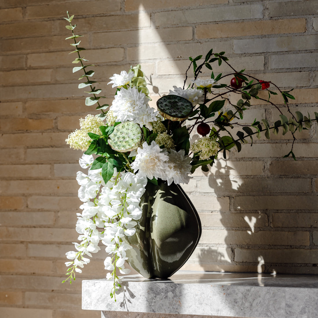 Faux Wisteria Spray | White - 130cm