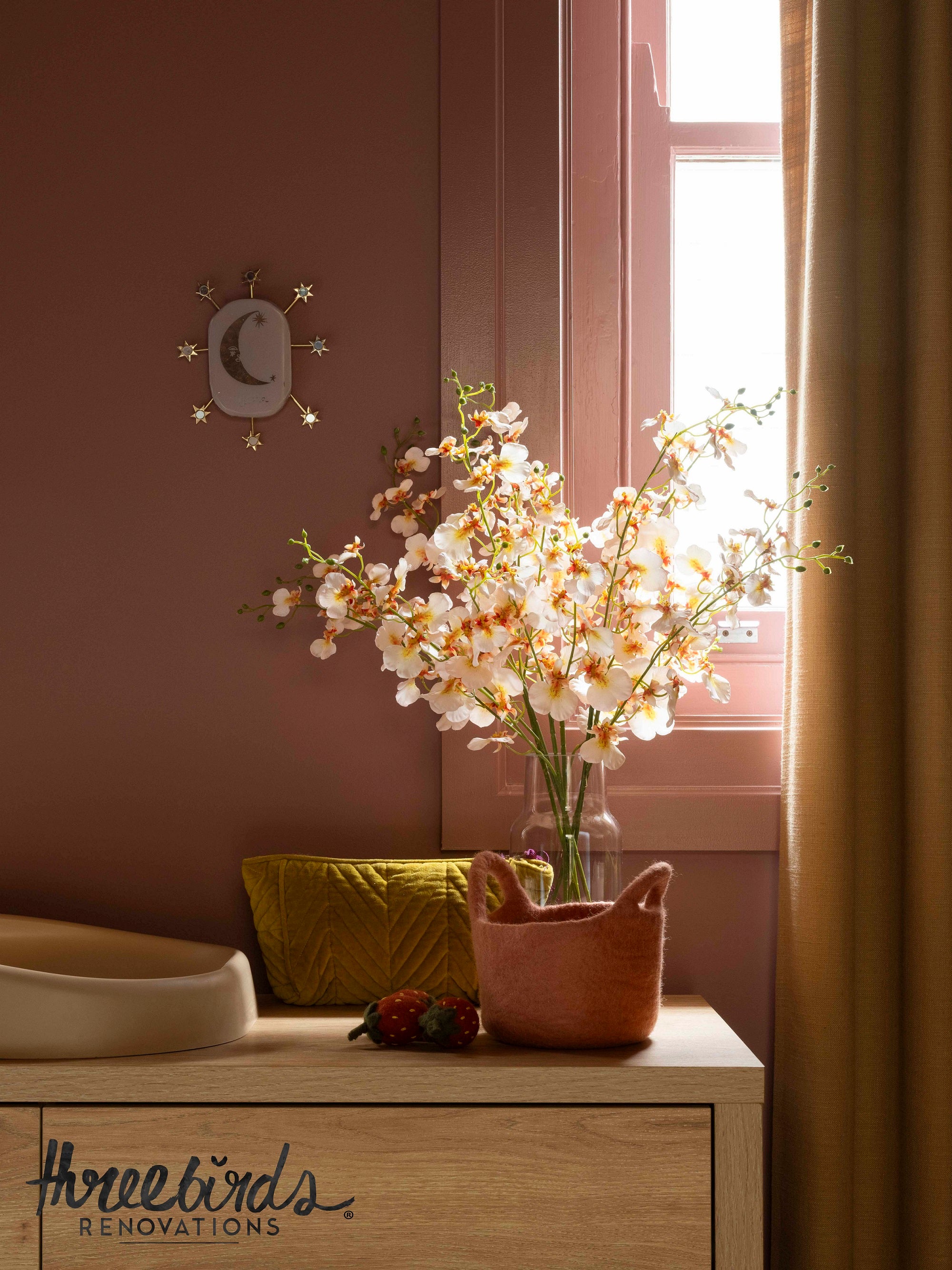 Faux Dancing Orchids -  Rachel Vase | Cream - 57cm