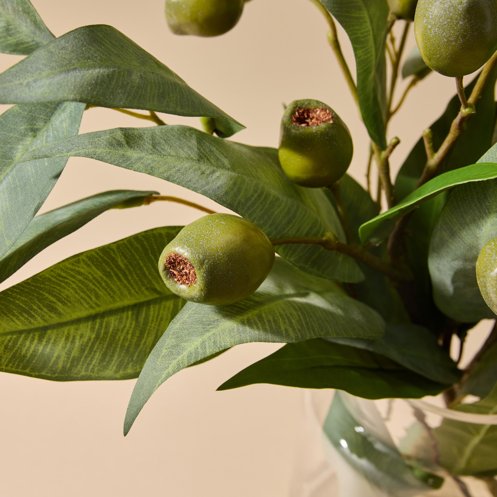 Faux Gum Nut Eucalyptus Arrangement - Pail Vase