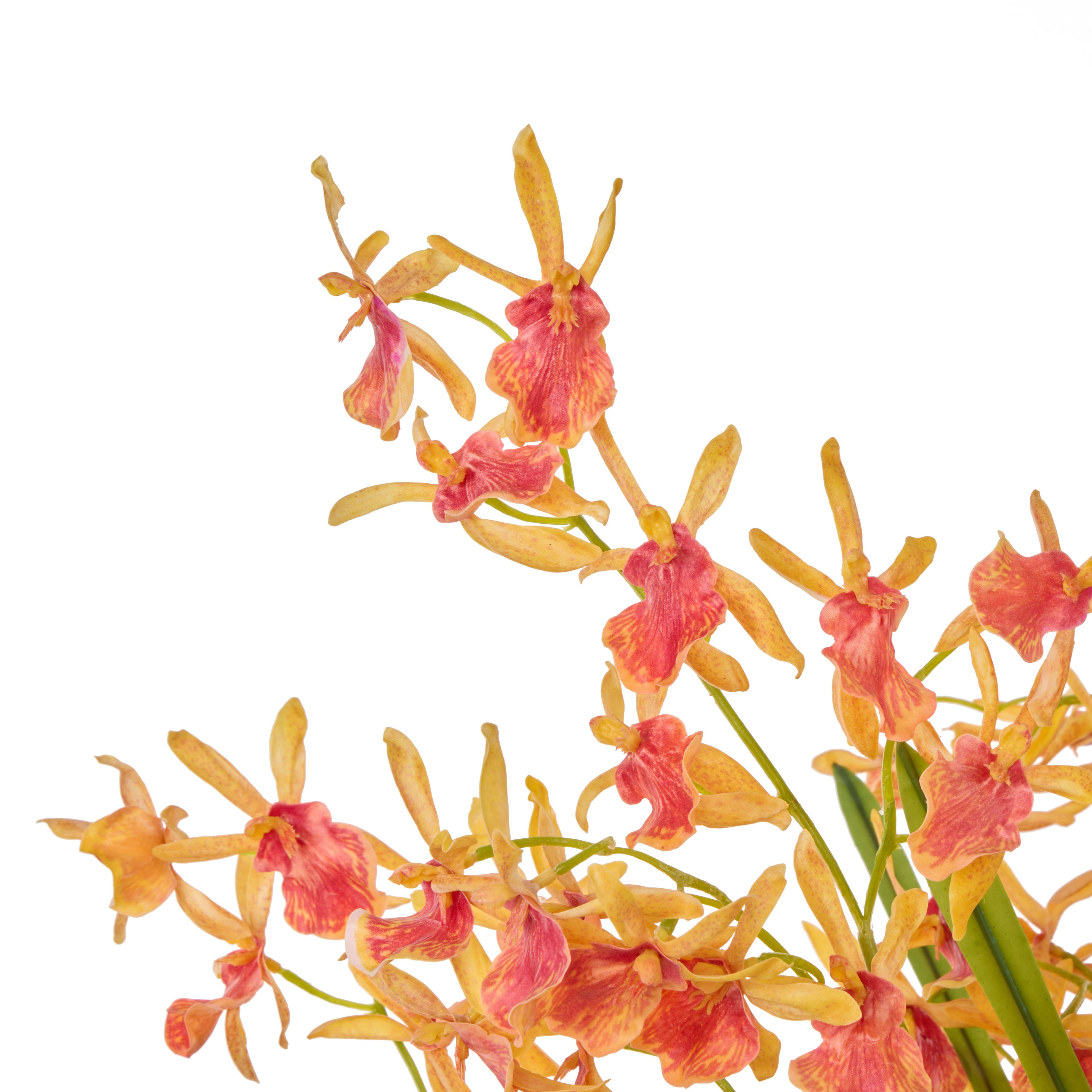 Faux Dendrobium Plant - Maliah Pot | Orange - 73cm