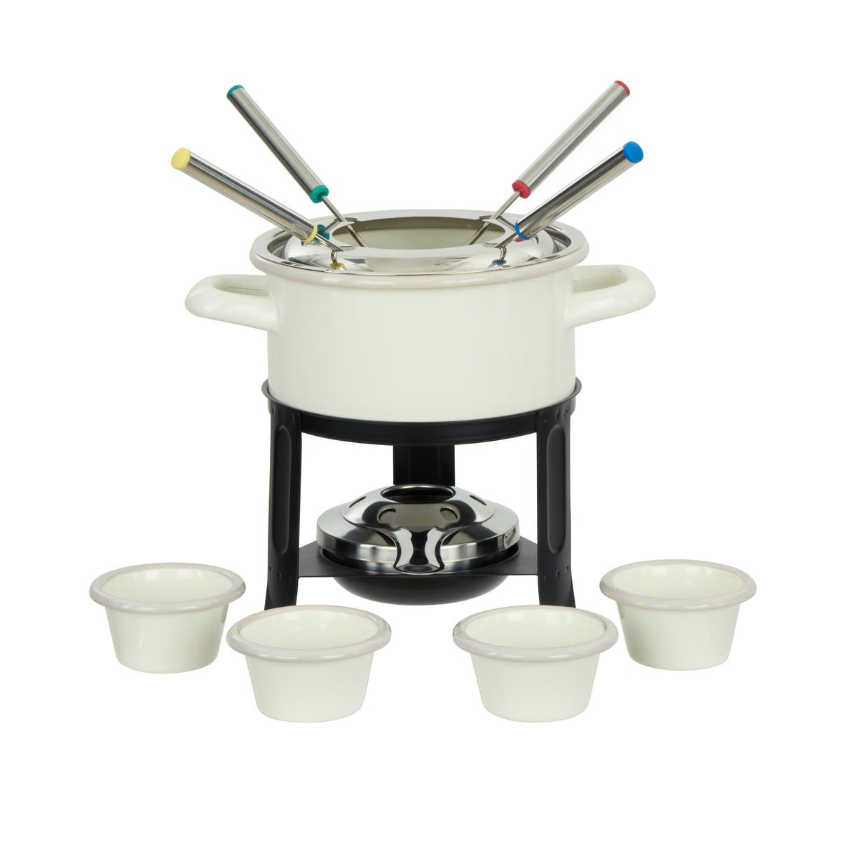 Davis & Waddell Daylesford Enamel 4 Person Fondue Set Cream