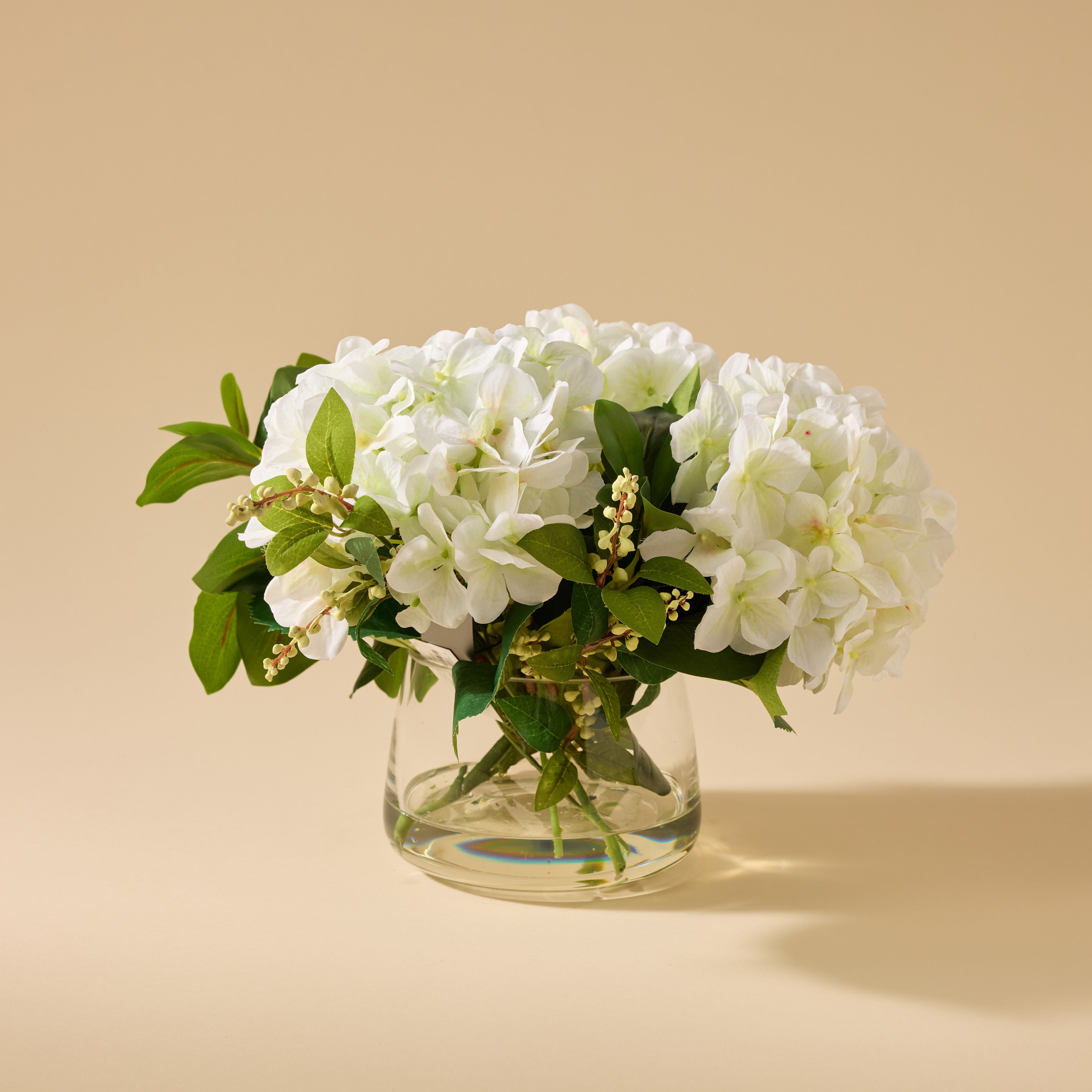 Faux Hydrangea Nite Berry - Classic Bowl | White - 43cm