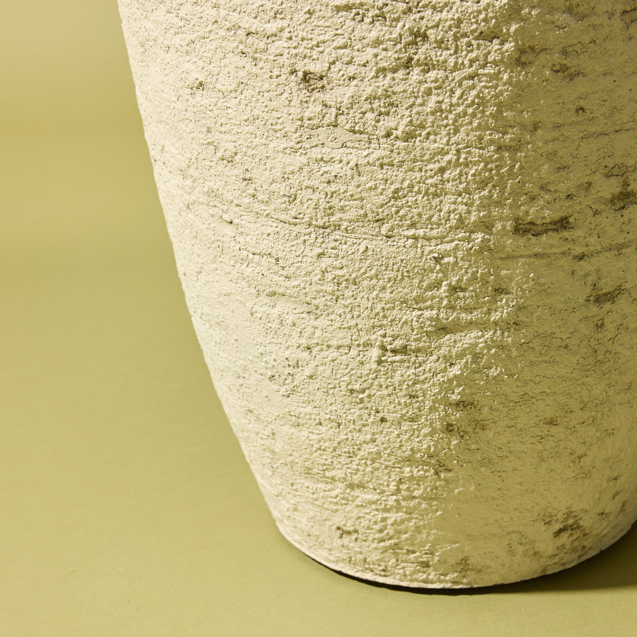 Faux Rustic Stone Look Tall Planter Pot | Cream - 60cm