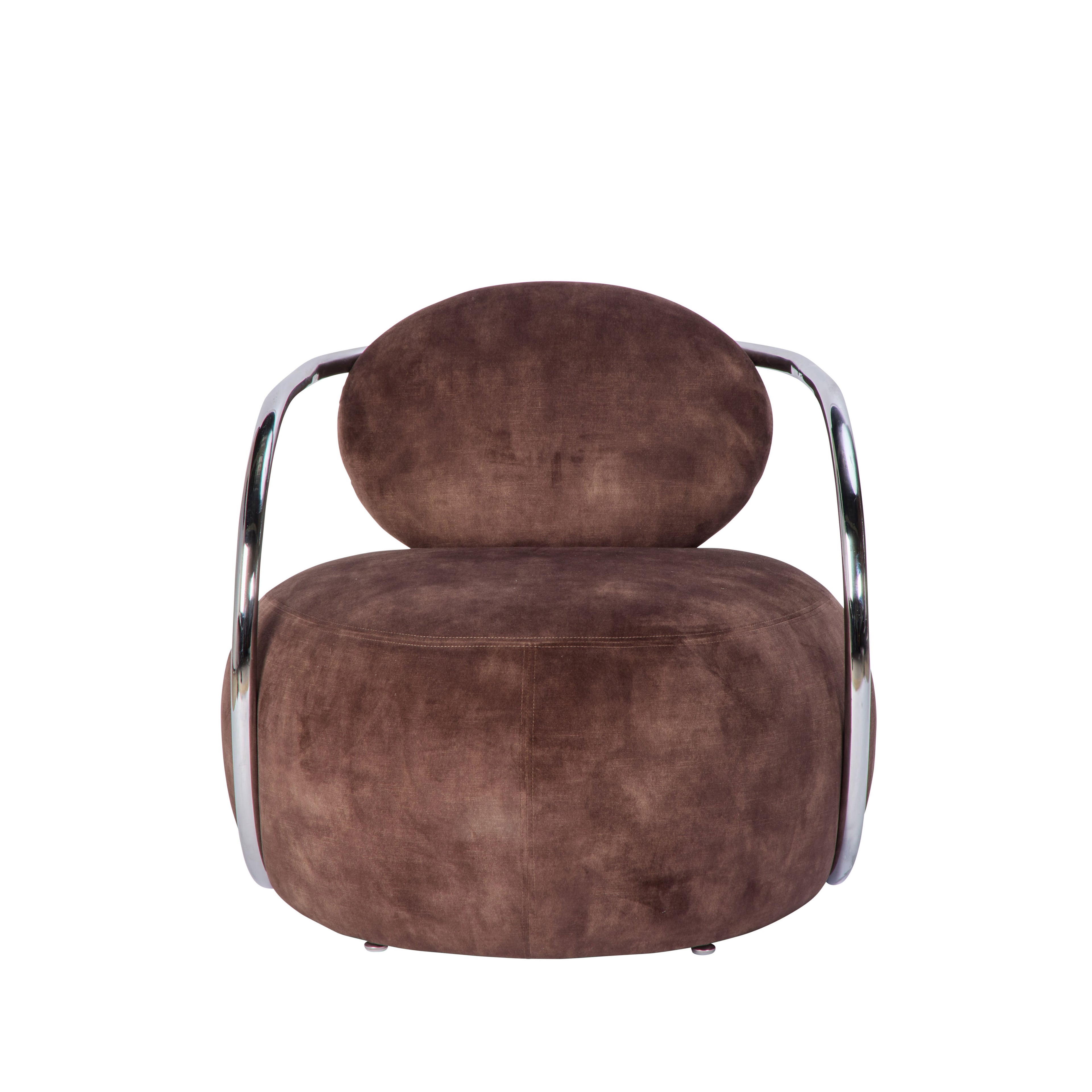 Grand Designs Jex Armchair Antique Brown & Brushed Chrome