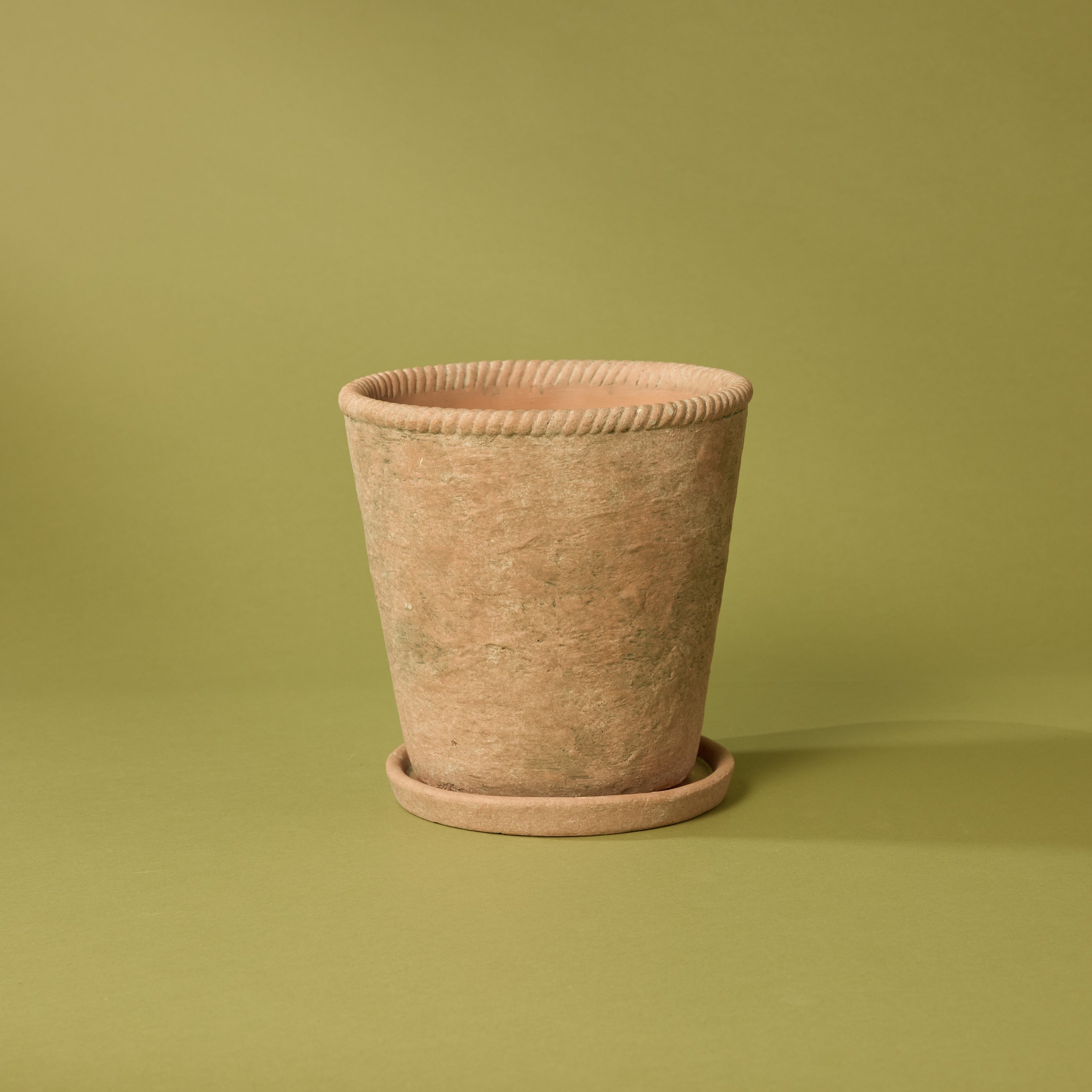 Chinon Pot With Saucer | Brown - 22cm