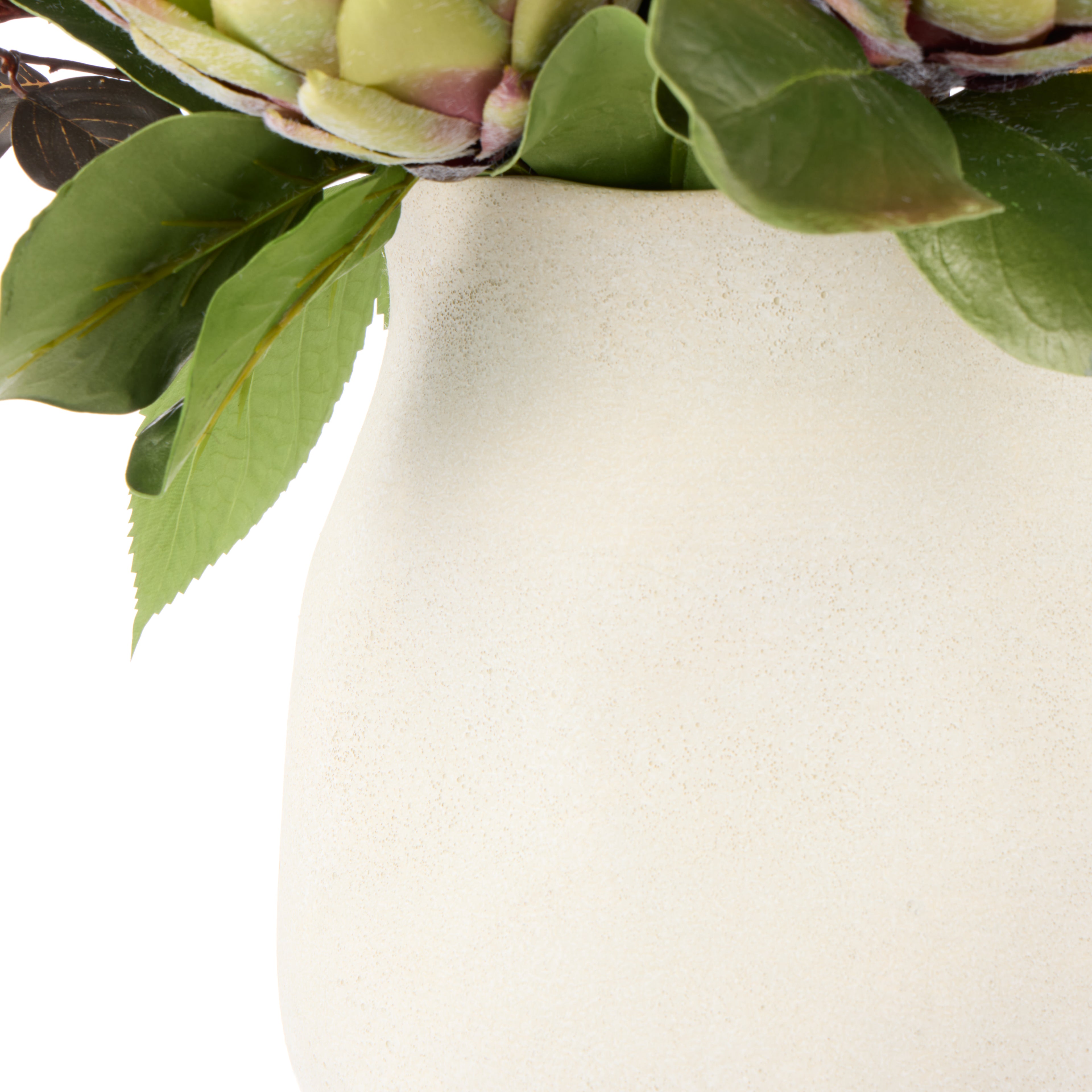 Faux Protea Fig Berry Mix Arrangement - Maliah Pot | Green - 90cm