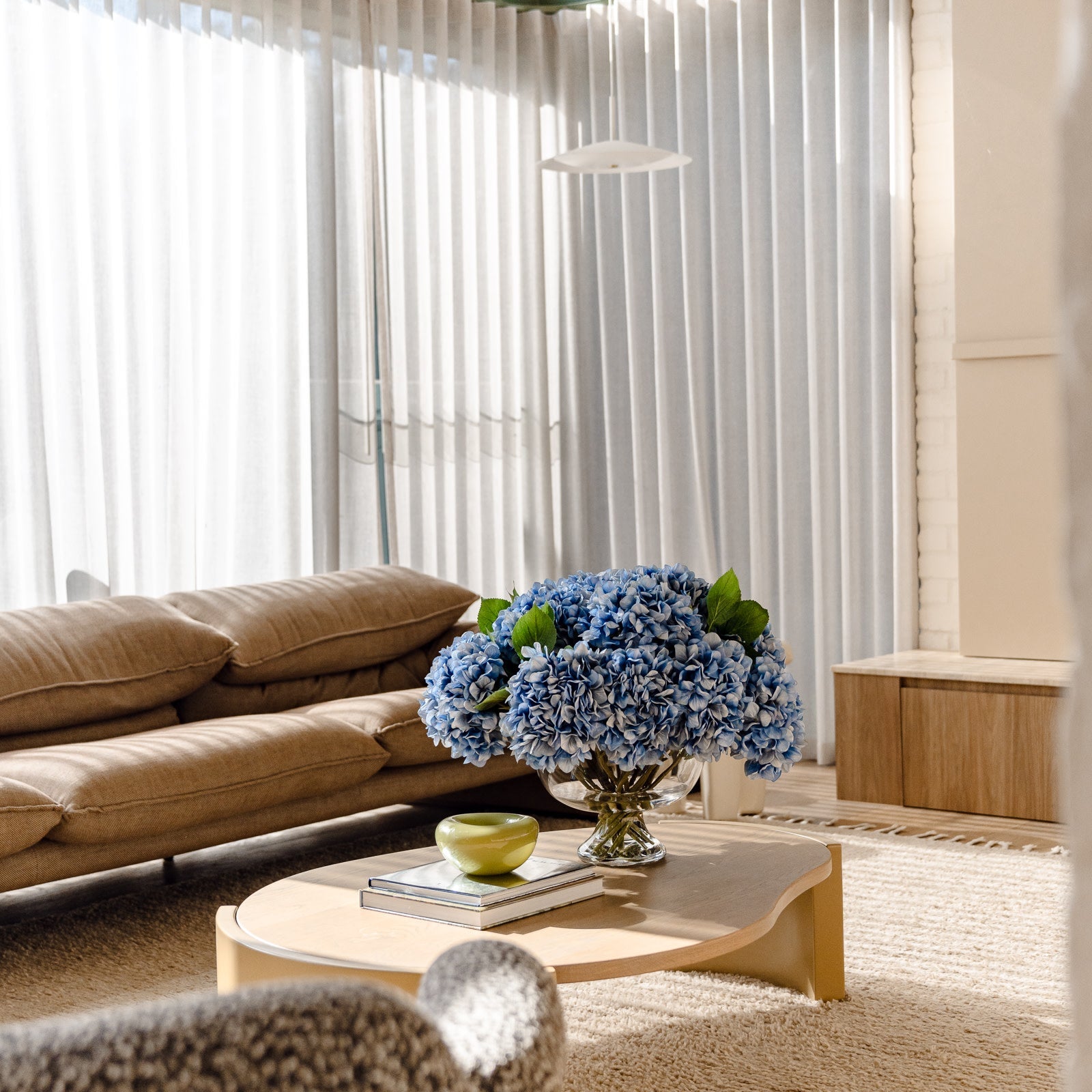 Faux Hydrangea Mix - Dahlia Bowl | Blue - 62cm