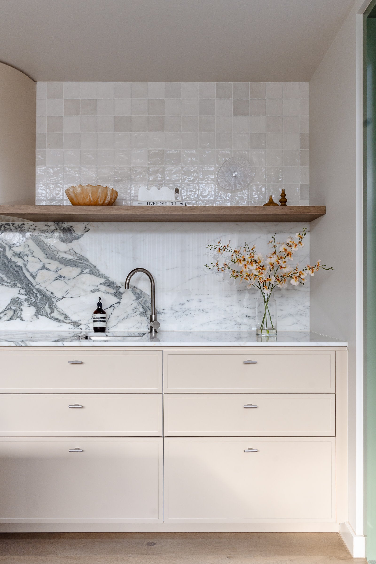 Faux Dancing Orchids - Rachel Vase | Cream - 57cm