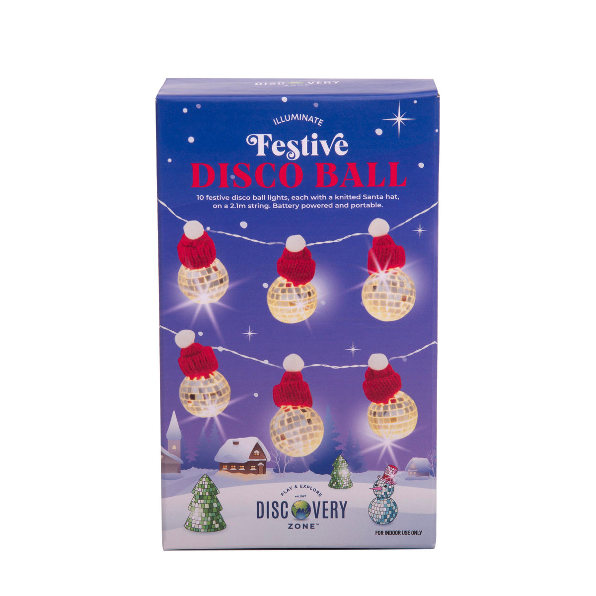 Discovery Zone Illuminate String Lights - Santa Hat Disco Ball