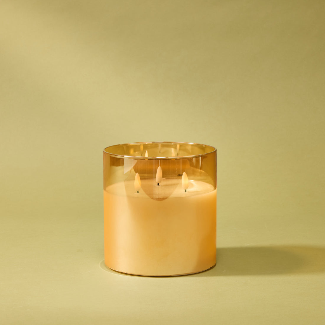 Amber Triflame LED Candle | 15cm