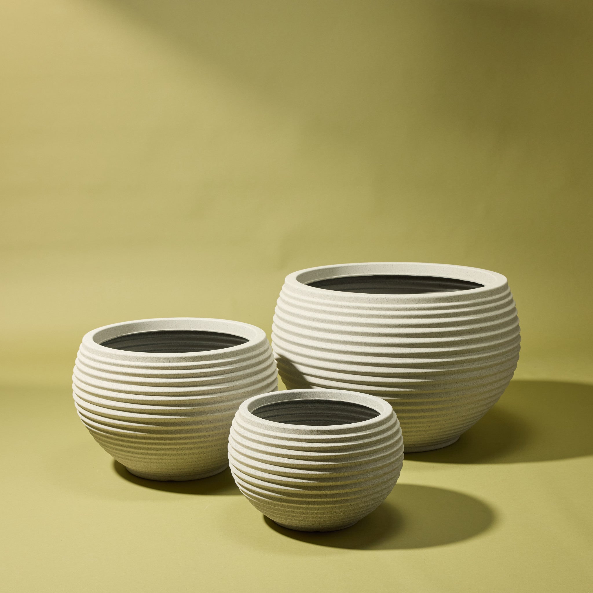 Argos Ribbed Planter - Set of 3 | Grey