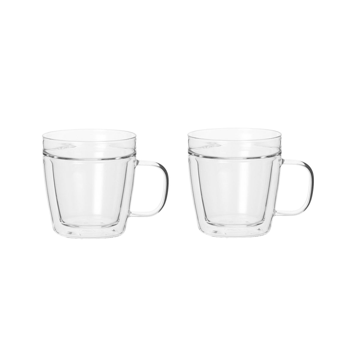 Leaf & Bean 2pcs Set Double Wall & Single Lip Glass Cup Clear