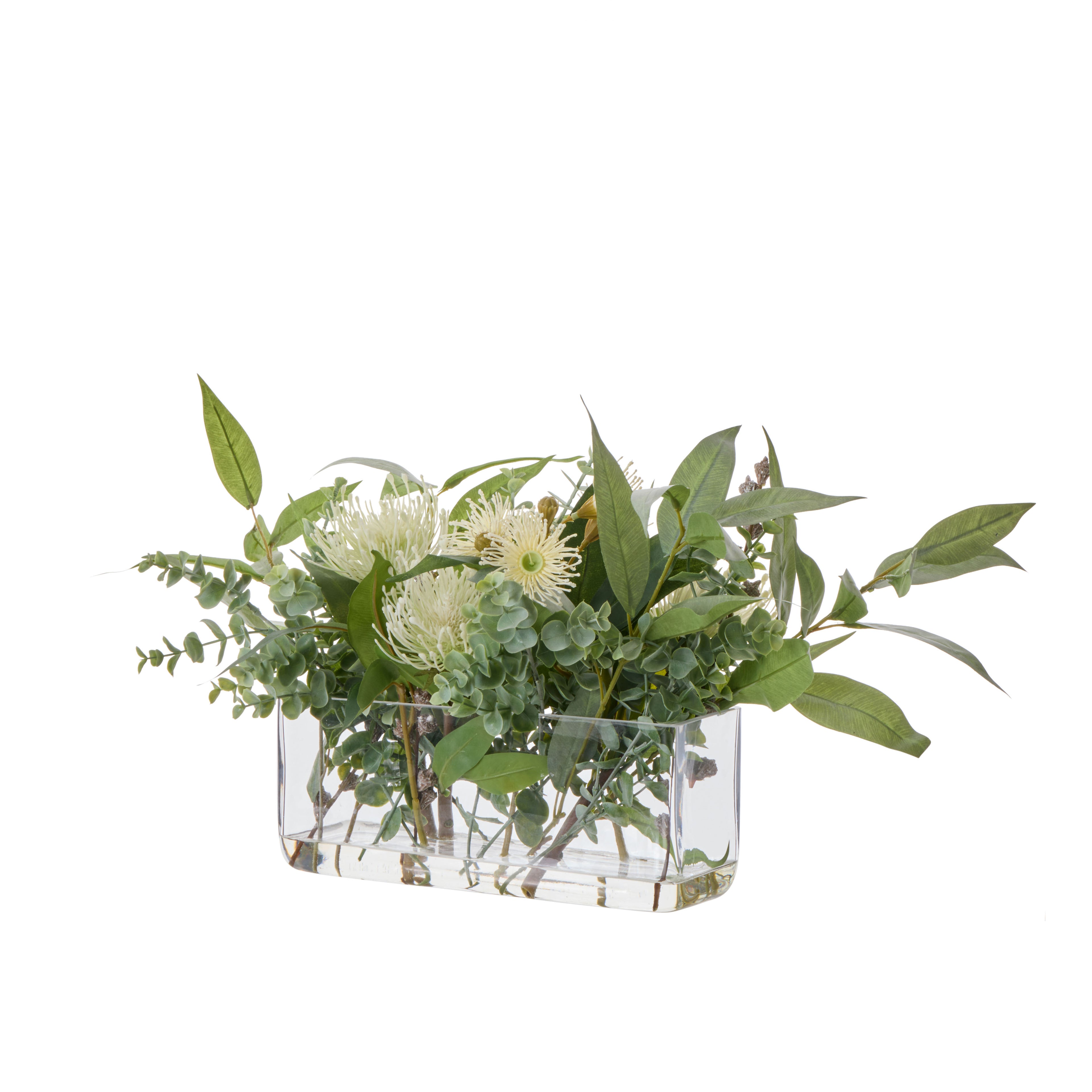 Faux Pincushion Eucalyptus - Esme Through Vase | Green - 31cm