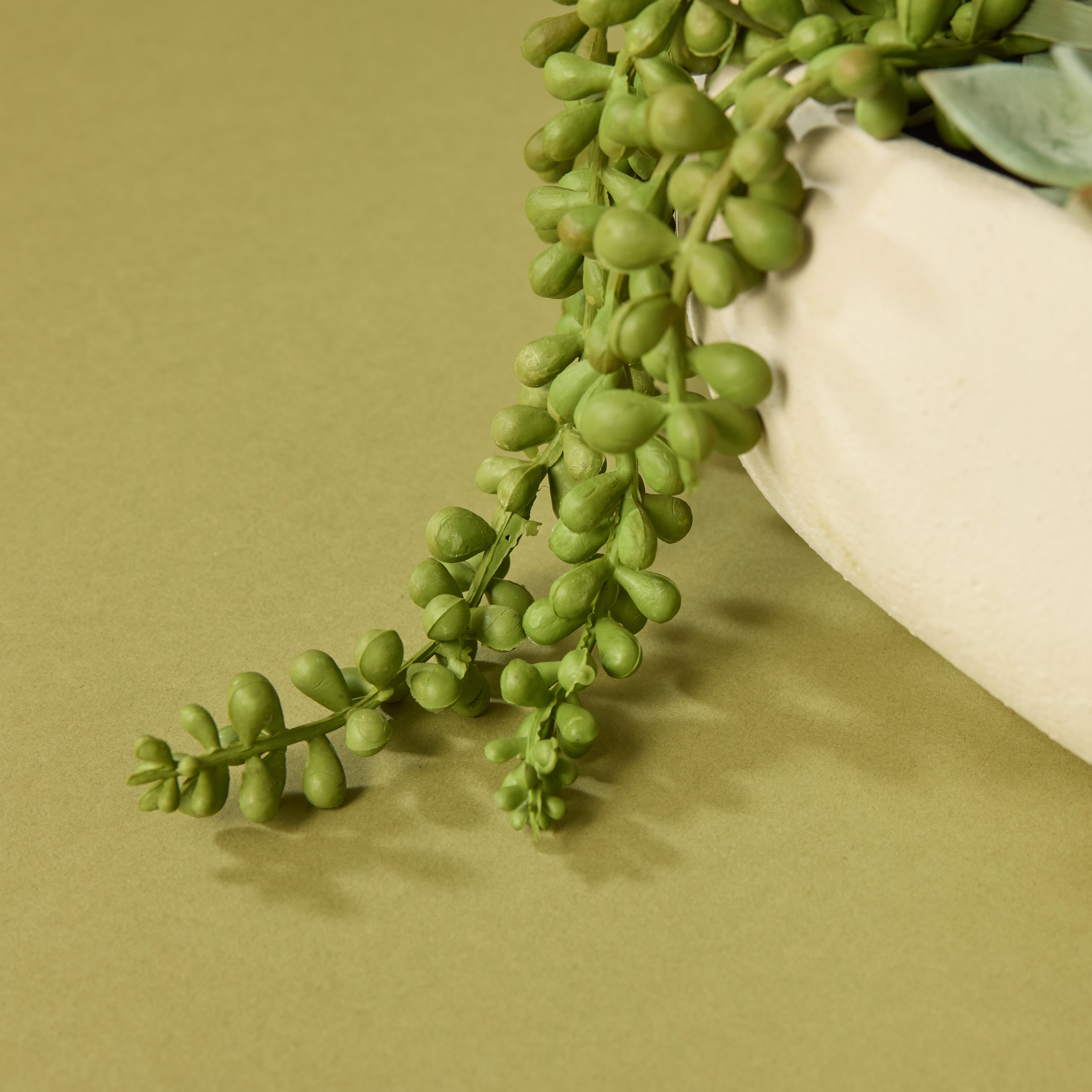 Faux Succulent Garden - Lyon Bowl Planter | Cream - 27cm