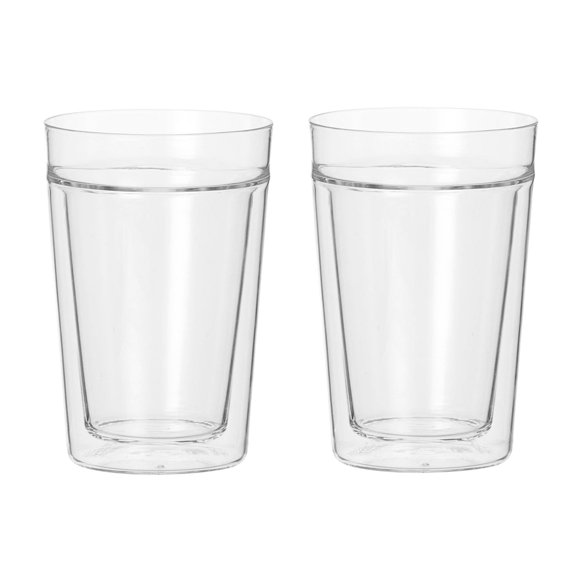 Leaf & Bean 2pcs Set Double Wall & Single Lip Glass Cup Clear