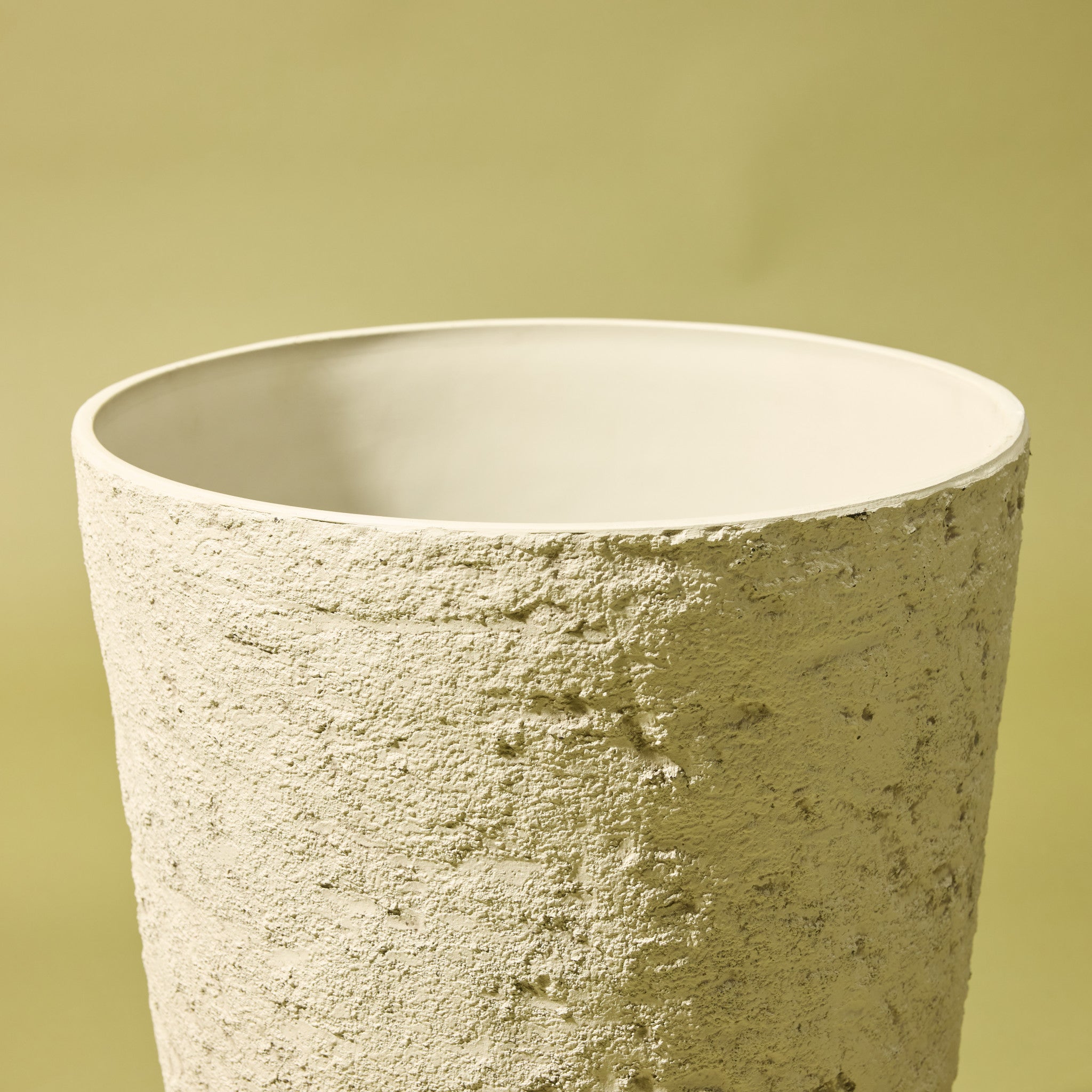 Faux Rustic Stone Look Tall Planter Pot | Cream - 49.5cm