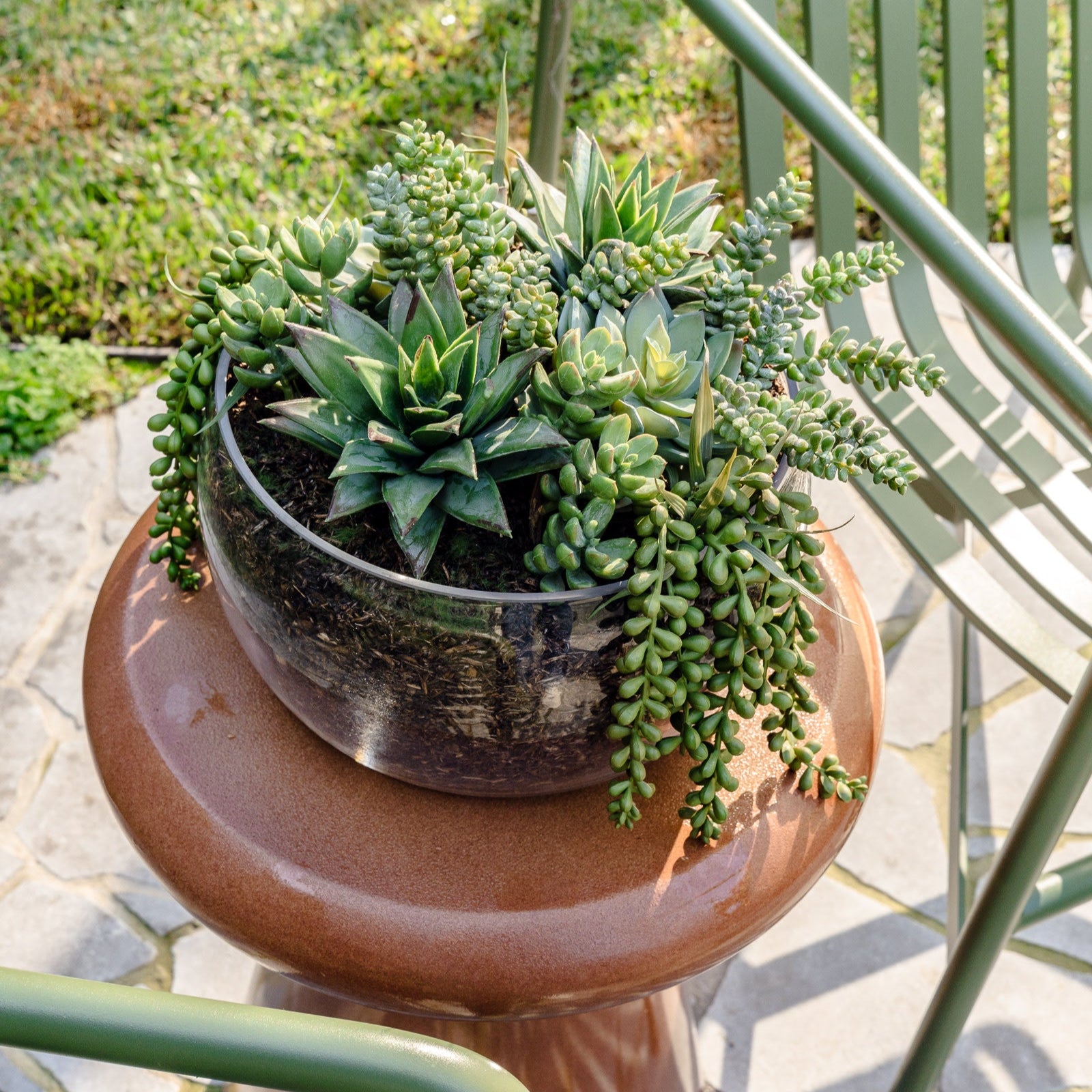 Faux Succulent Mix - Scarlett Bowl | 34cm