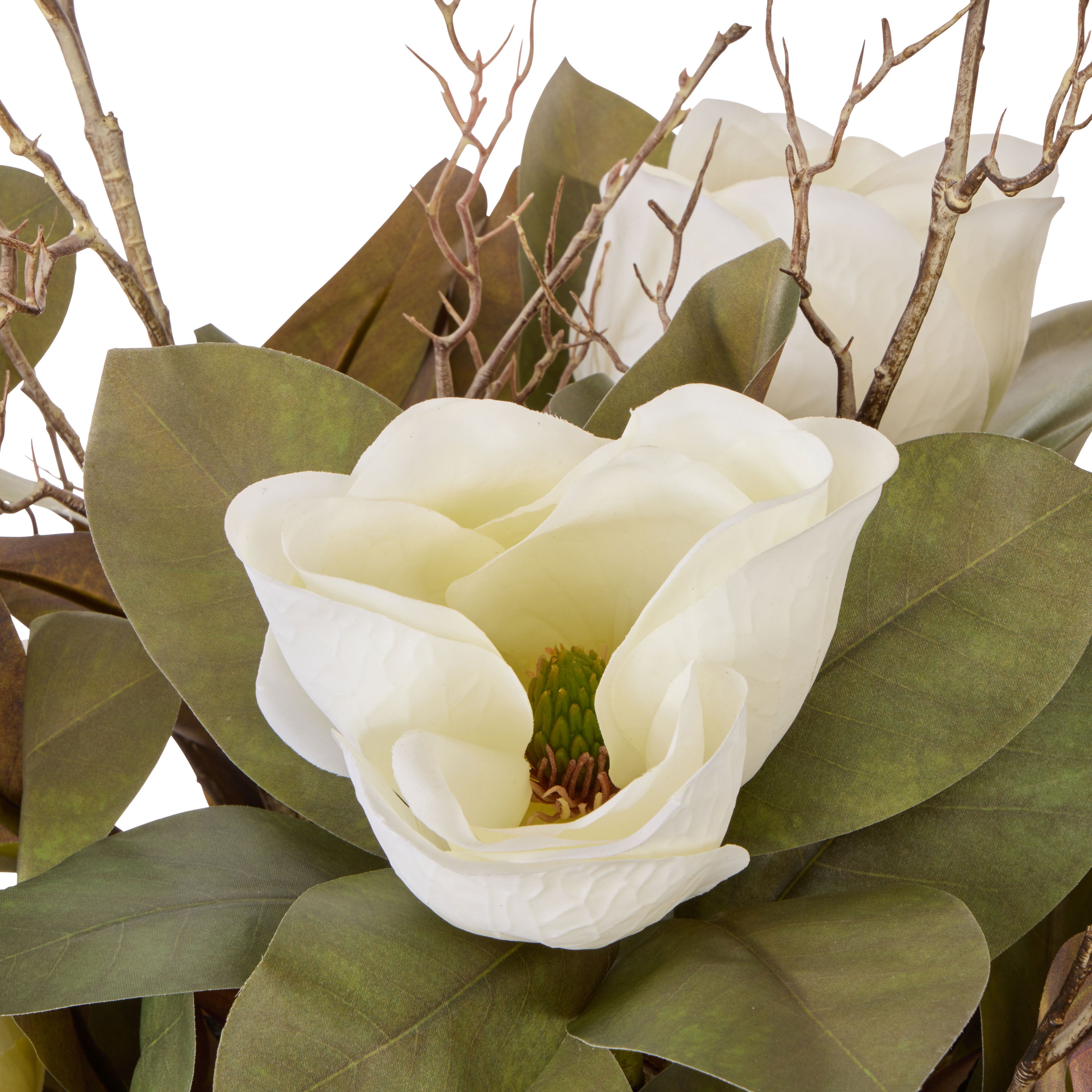 Faux Magnolia Twig - Elsie Vessel| White - 85cm
