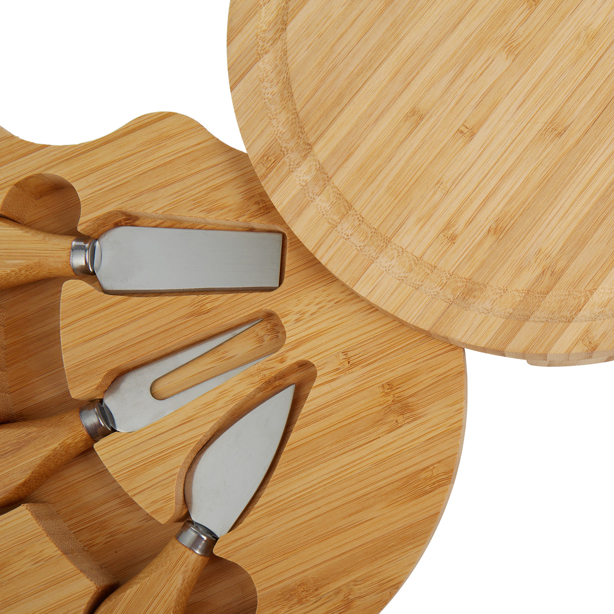 Davis & Waddell Bamboo Cheese Board with 3pcs Set Knives Natural