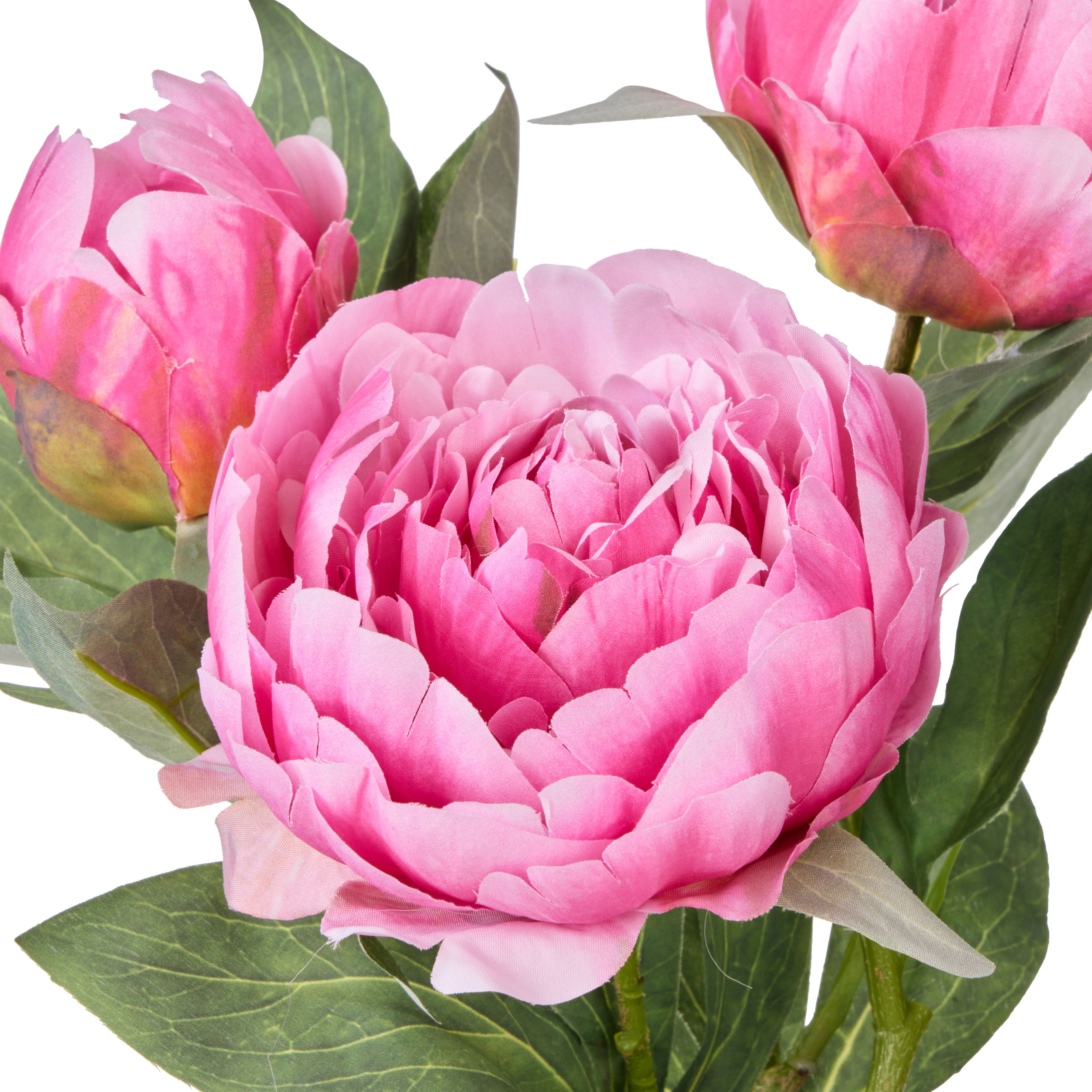 Faux Peony Plant - Tub Pot | Dark Pink - 29cm
