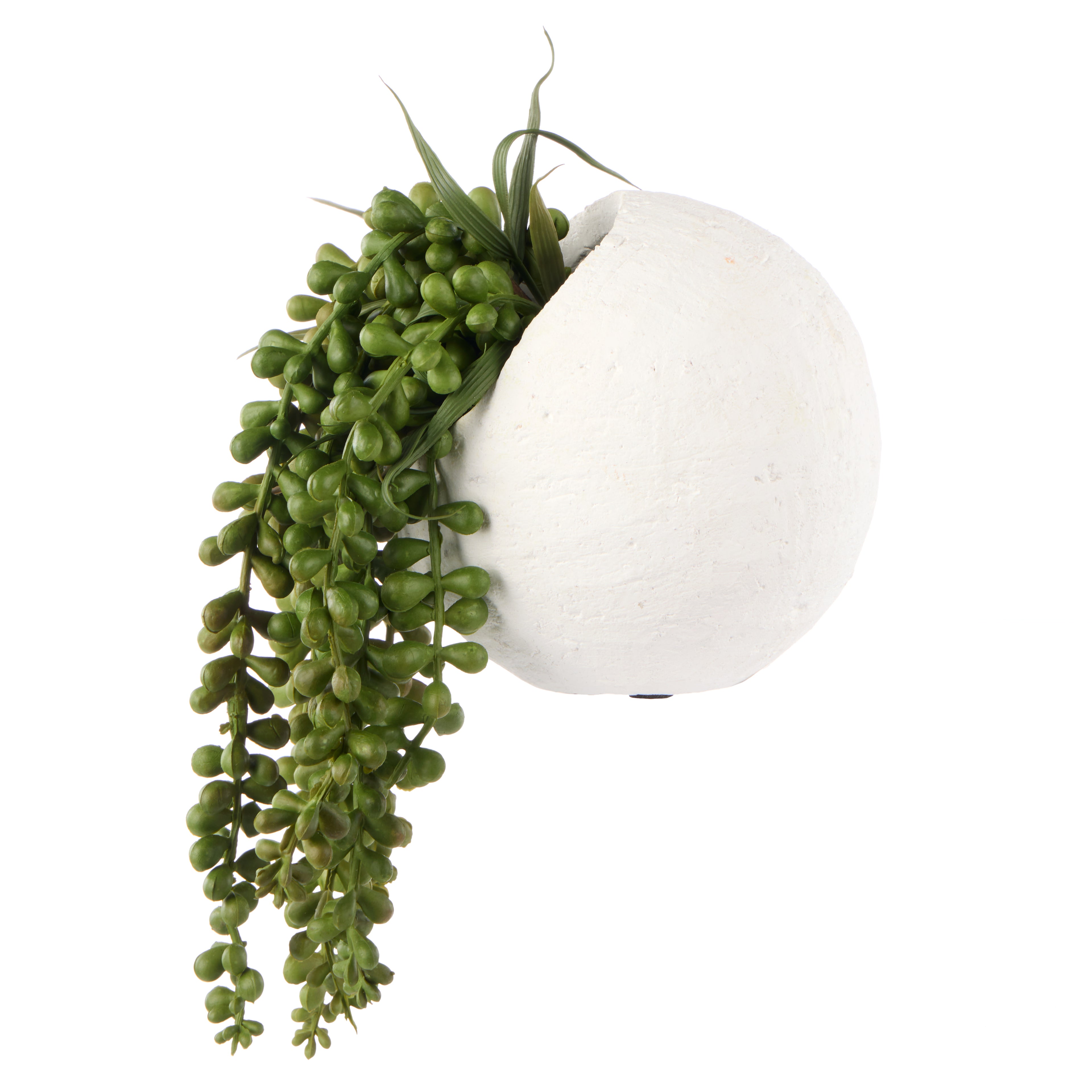 Faux String of Pearls - Ithaca Round Pot | White - 27cm