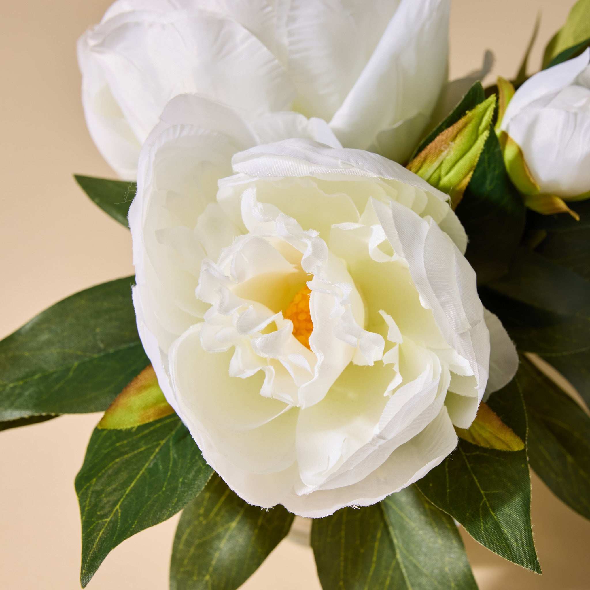 Faux Peony - Sphere Vase | White - 19cm
