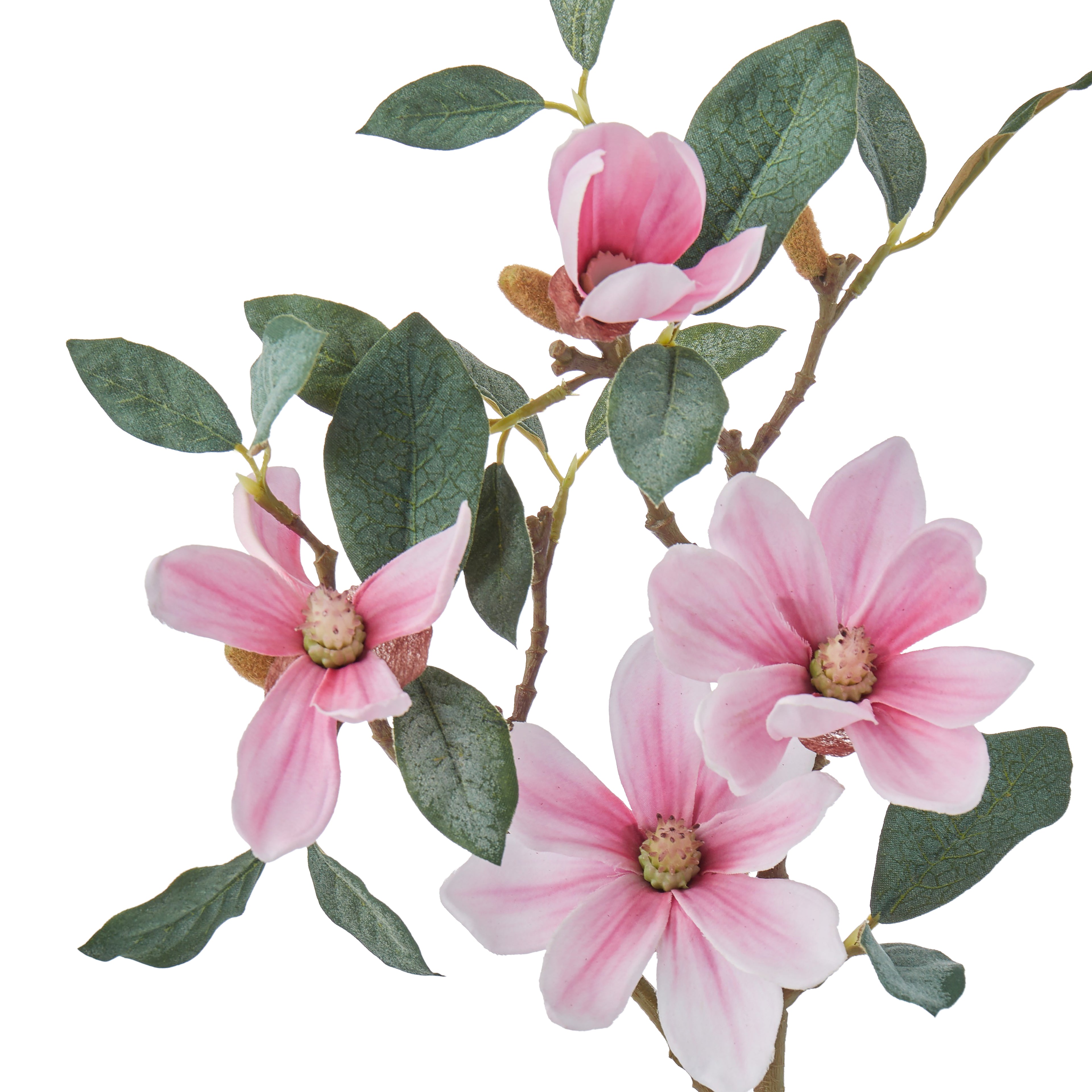 Faux Mini Magnolia Stem | Pink - 46cm