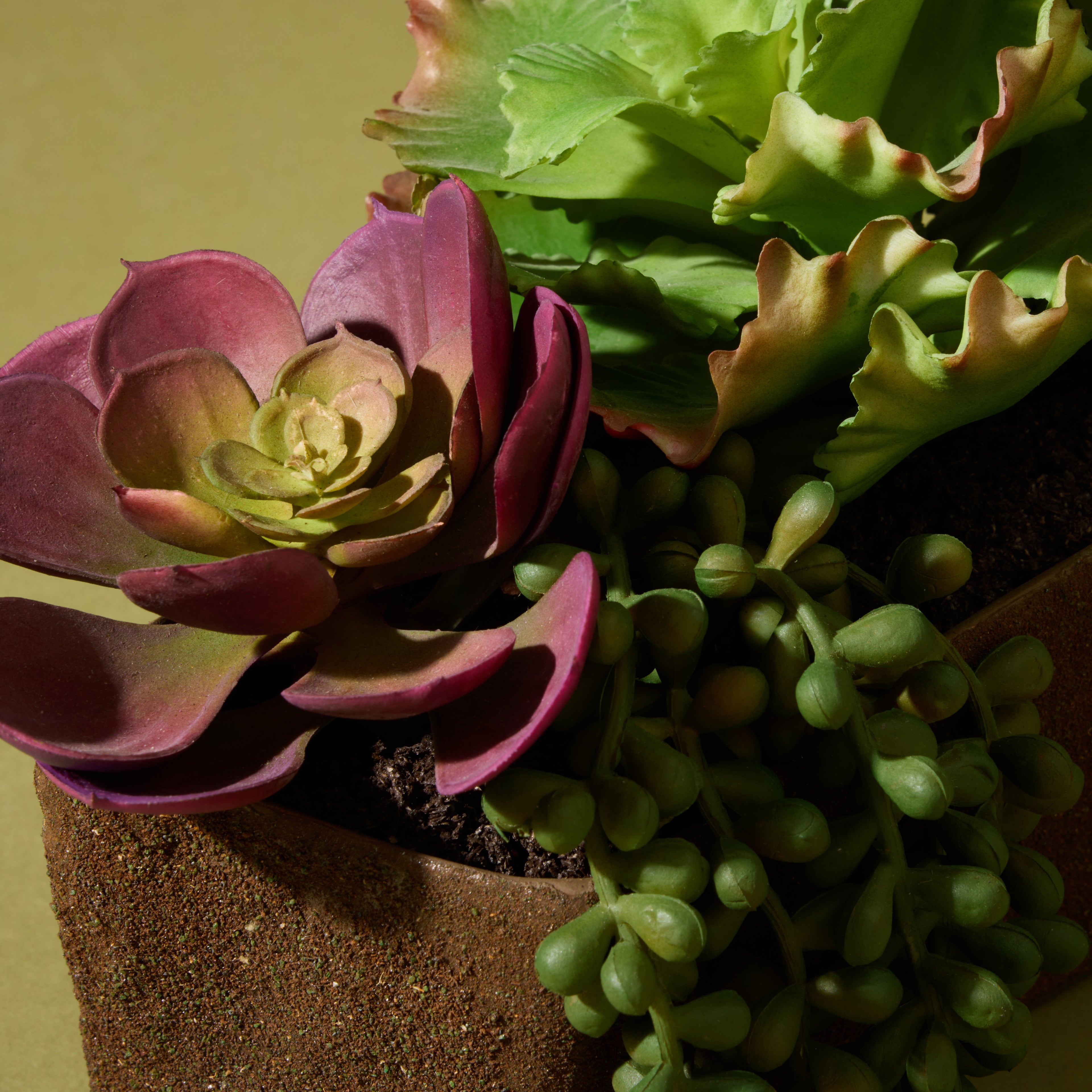 Faux Succulent Mix Garden Arrangement - Palermo Planter | 17cm