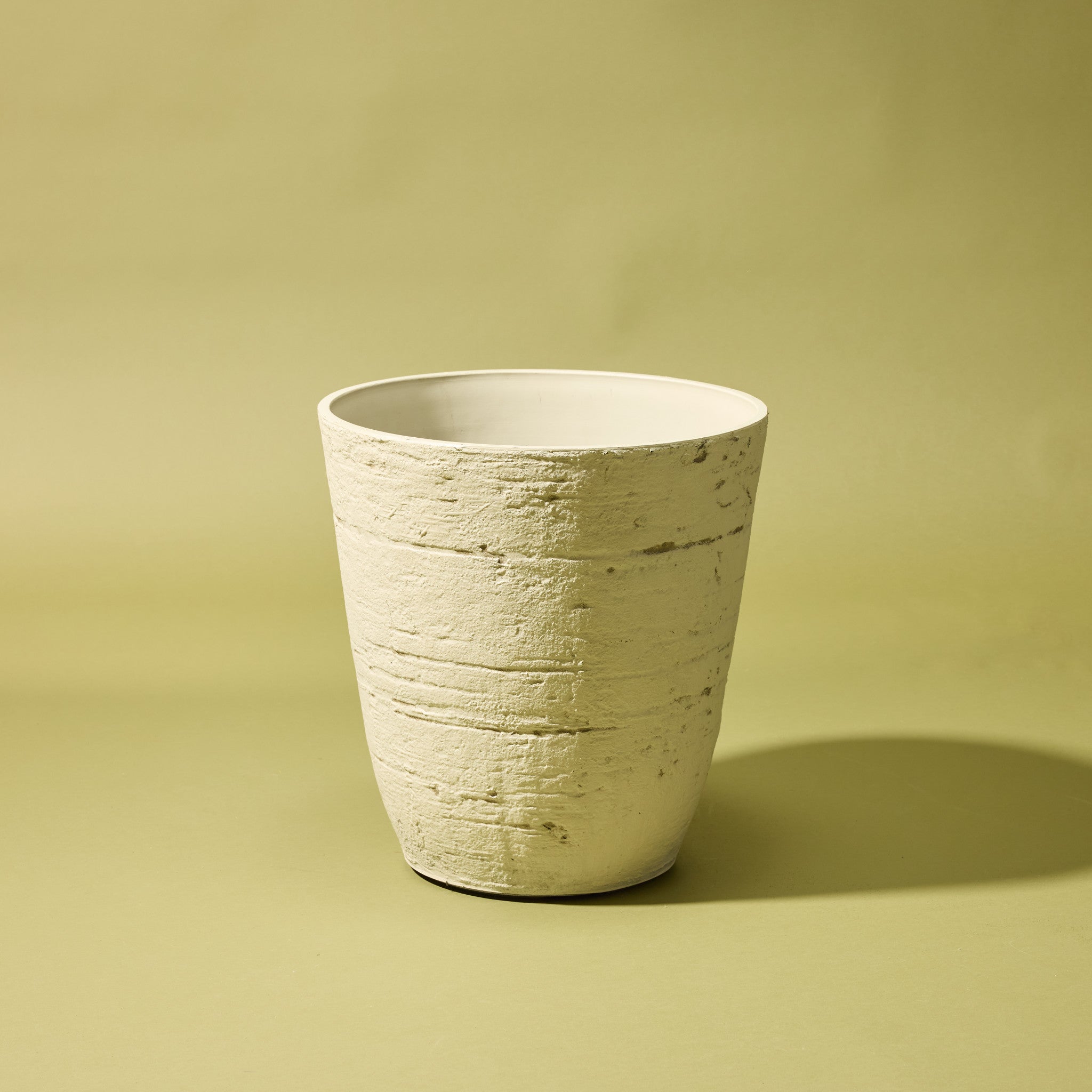 Faux Rustic Stone Look Planter Pot | Cream - 44cm