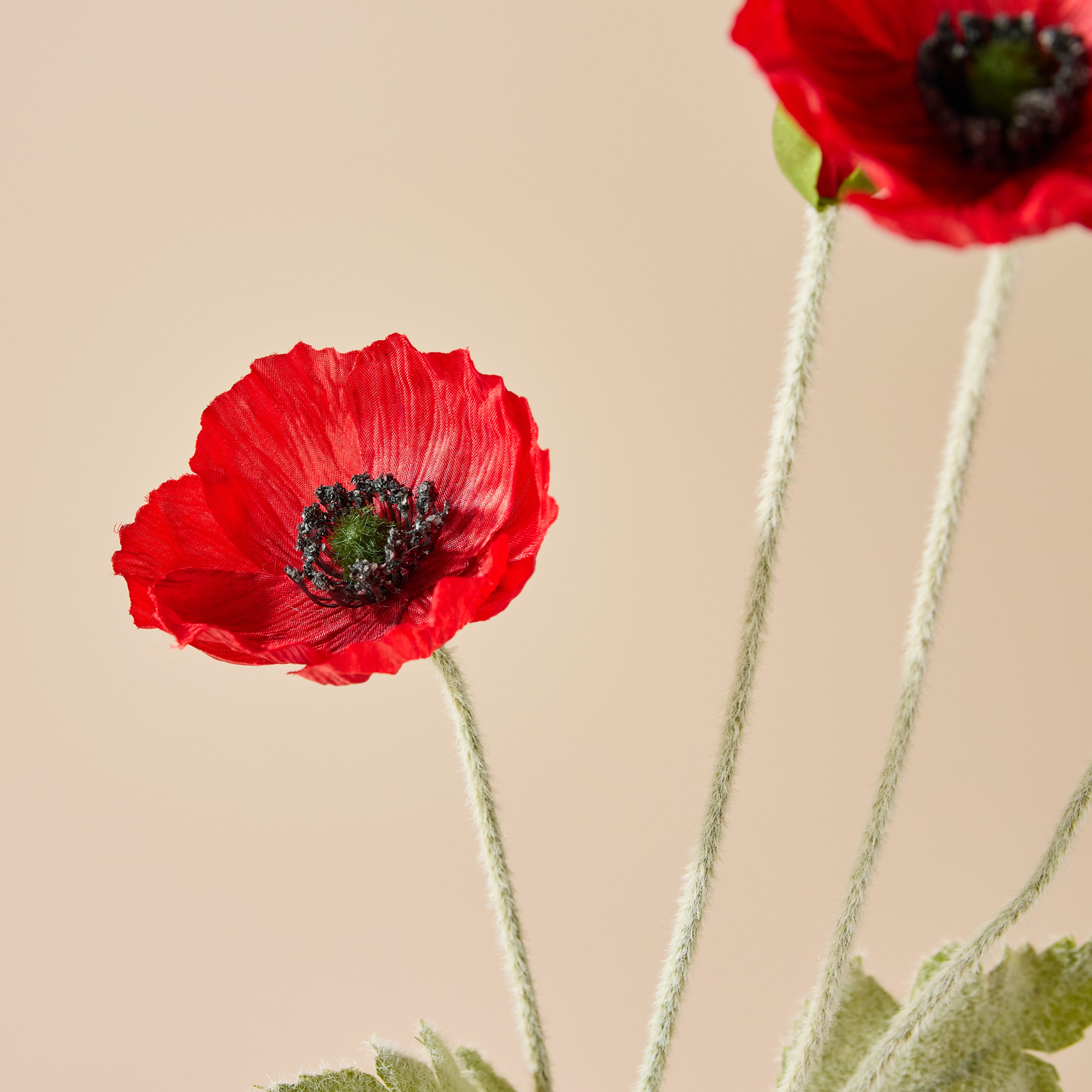 Faux Poppy Spray | Red - 60cm